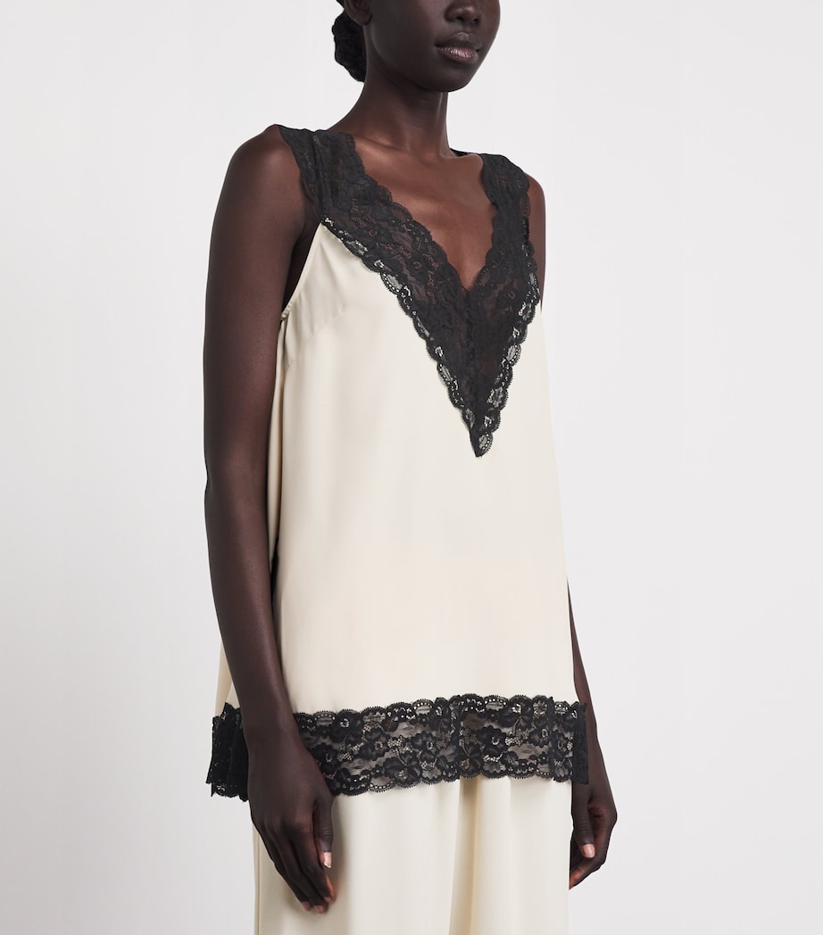 Stylein Womens Lace-Trim Miette Blouse Cream Image 4