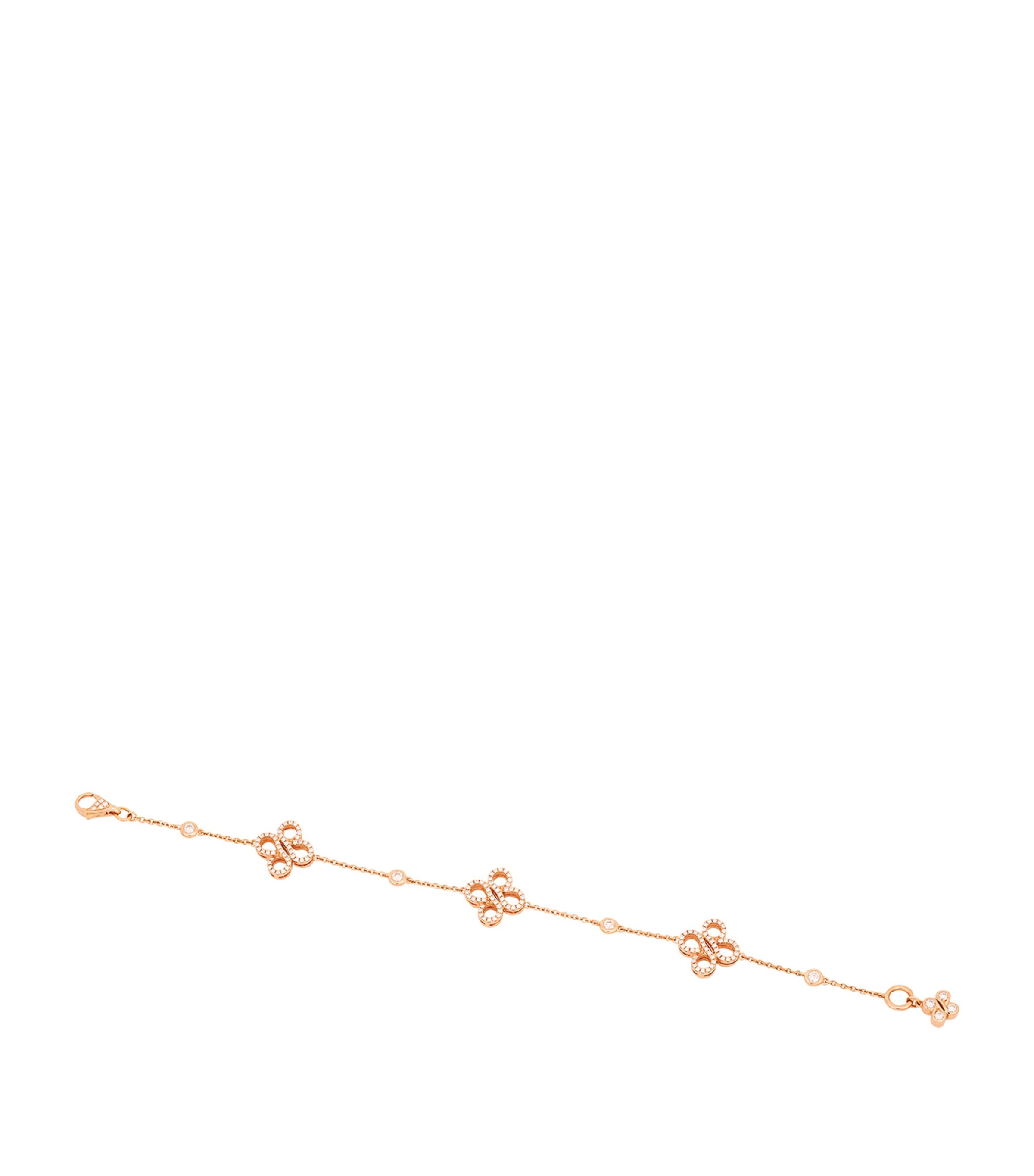 Boodles Rose Gold And Diamond Be Multi Charm Bracelet In Rose Gold