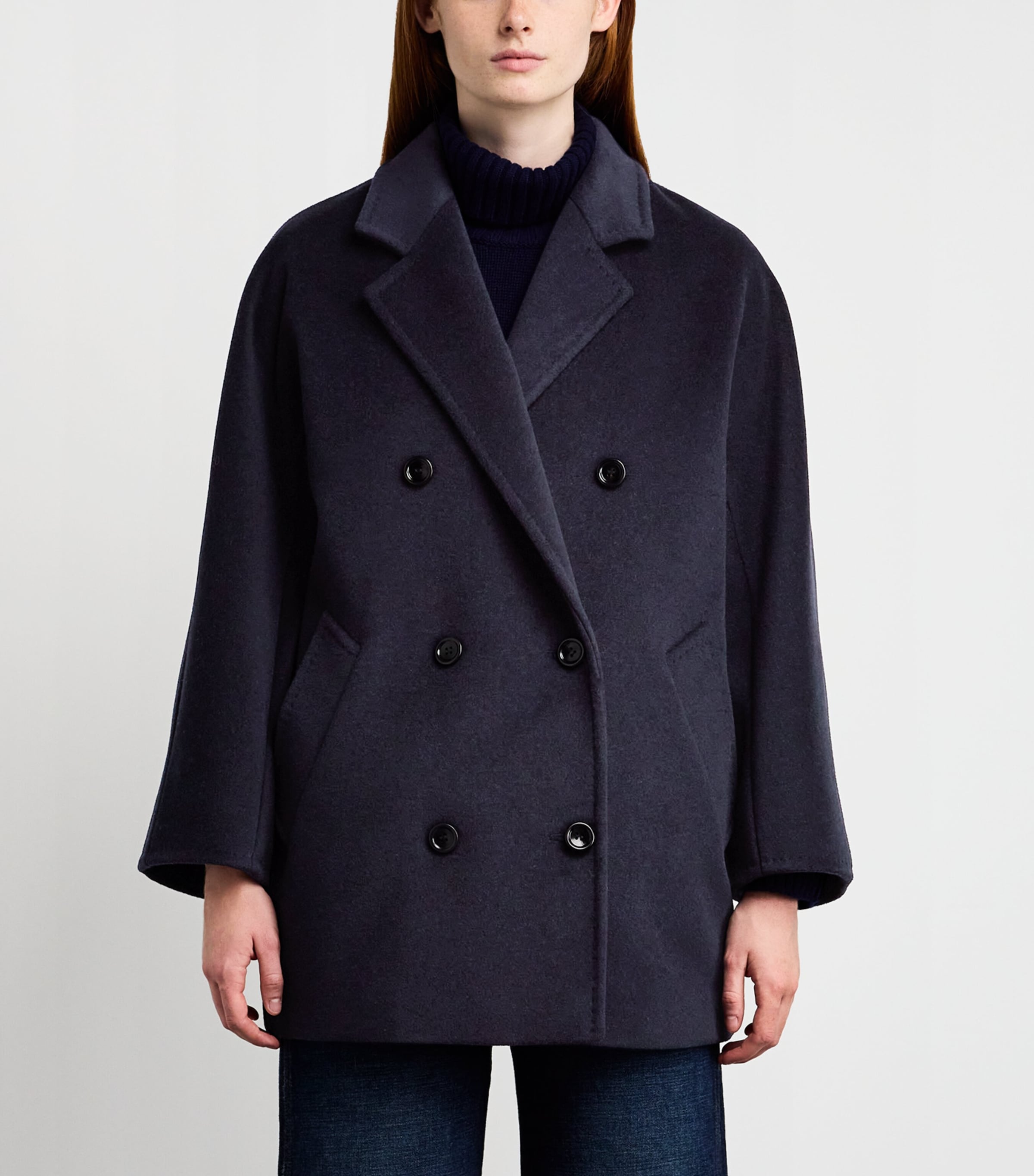 Wool-Cashmere Short 101801 Icon Coat ULTRAMARINE Image 3