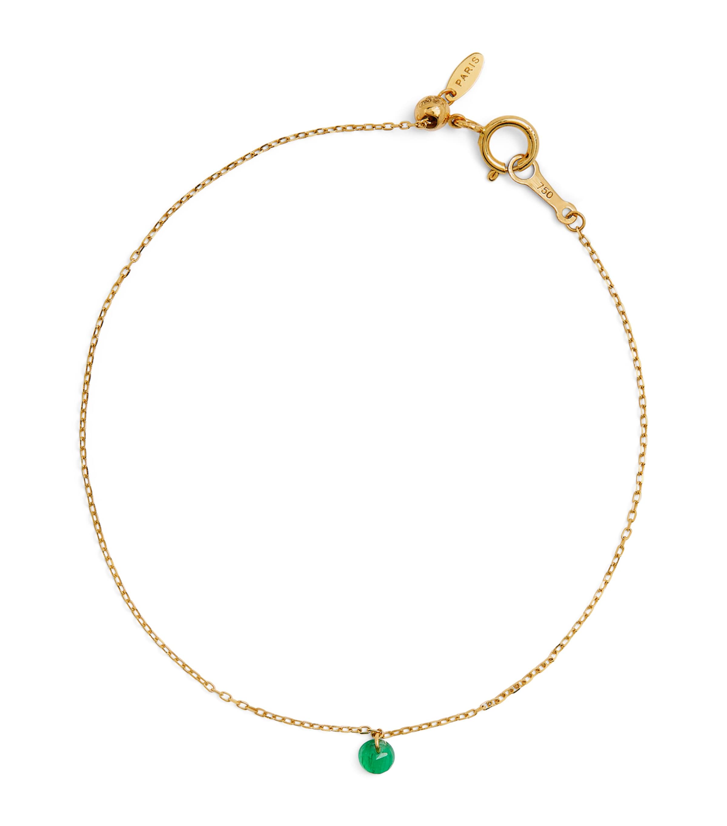 Persée Yellow Gold And Emerald Hang Up Bracelet In Gold