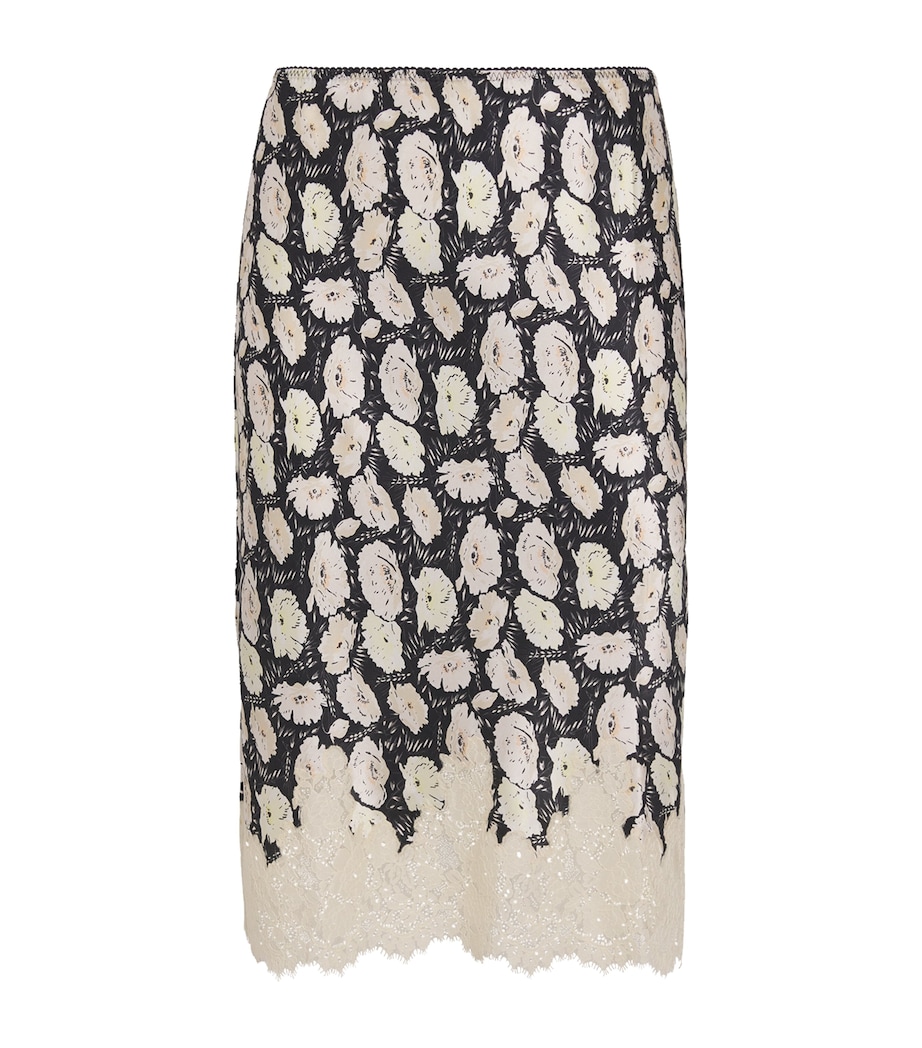 Silk Elowette Midi Skirt NOIR FLEURS D'ANMNE Image 1