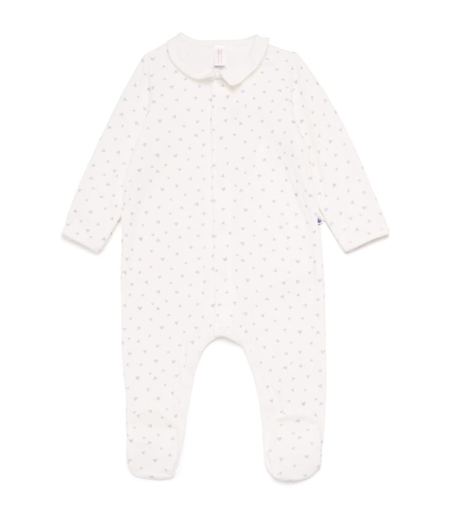 Petit Bateau Cotton Printed All-In-One (1-18 Months) Marshmallow/flo Image 1