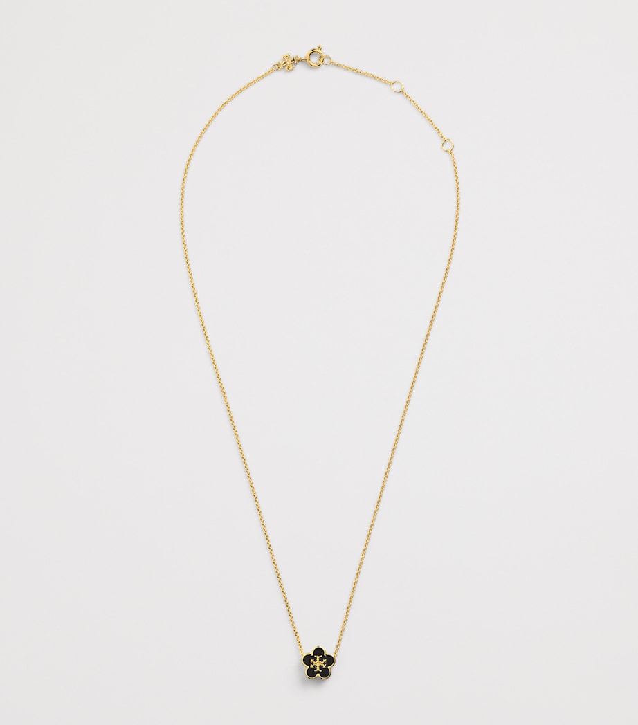 Tory Burch Enamel Kira Flower Necklace Tory Gold / Blck Image 3
