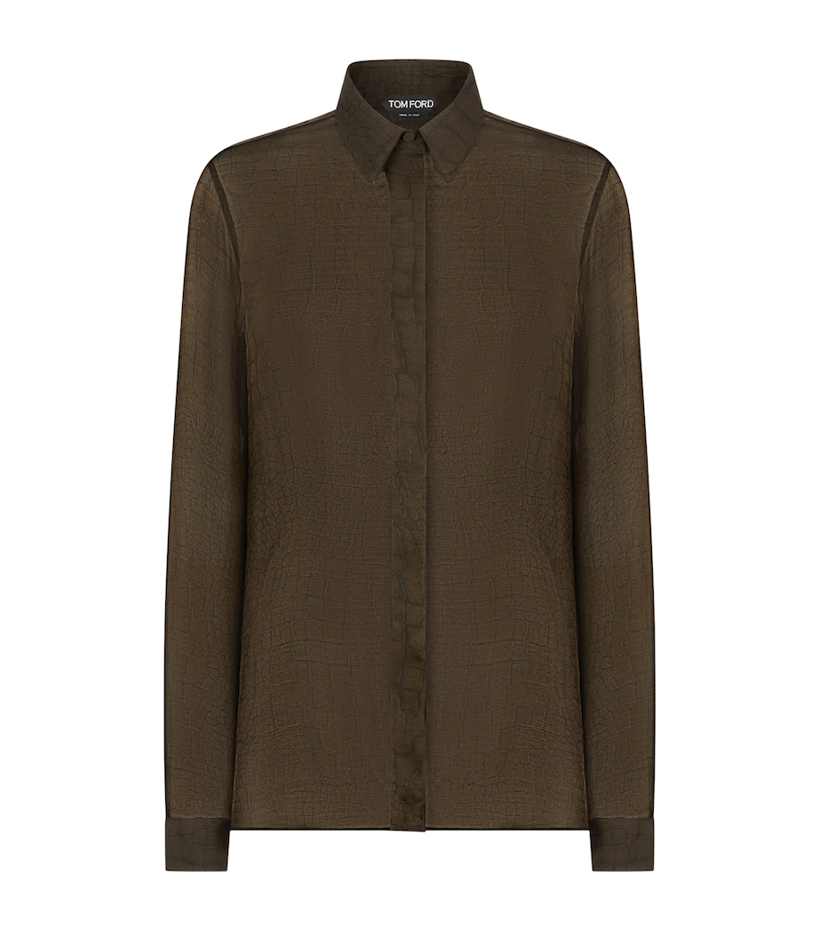 TOM FORD Womens Silk Chiffon Shirt Ecg Image 1