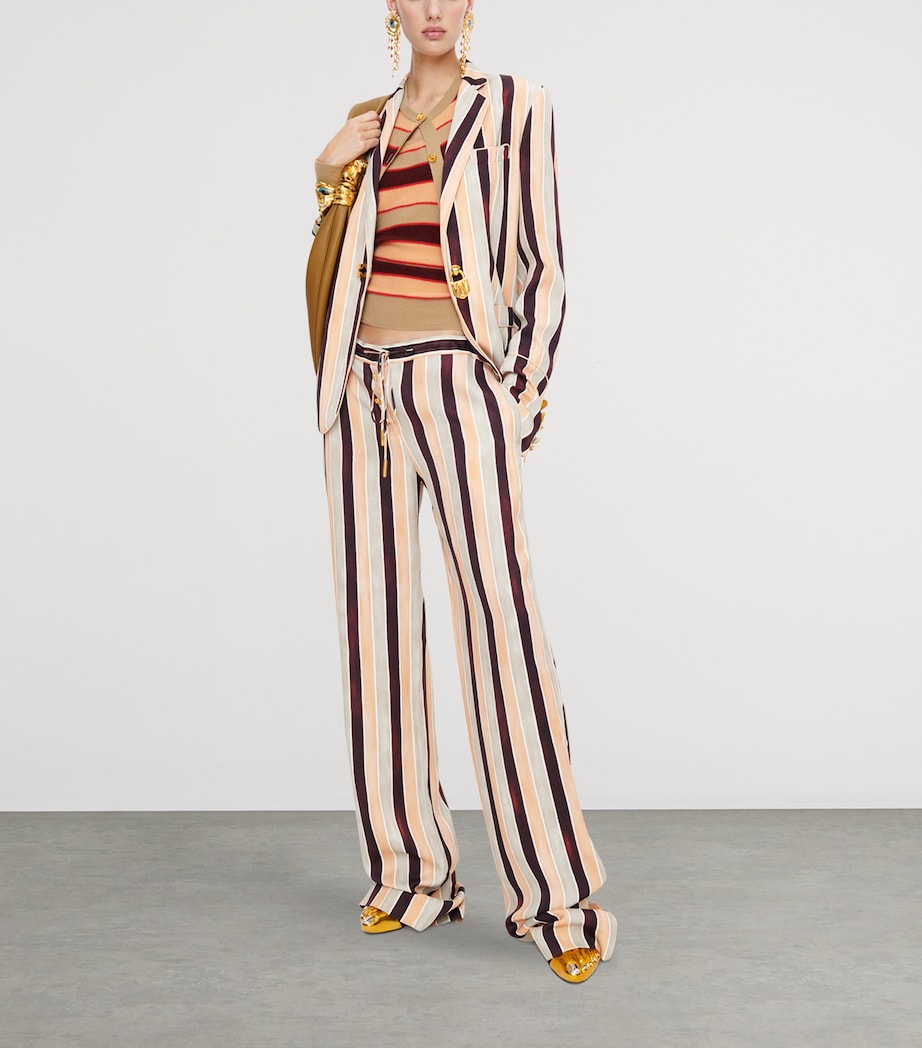 Satin Stripe Padlock Blazer 988 SAND/MULTI Image 2