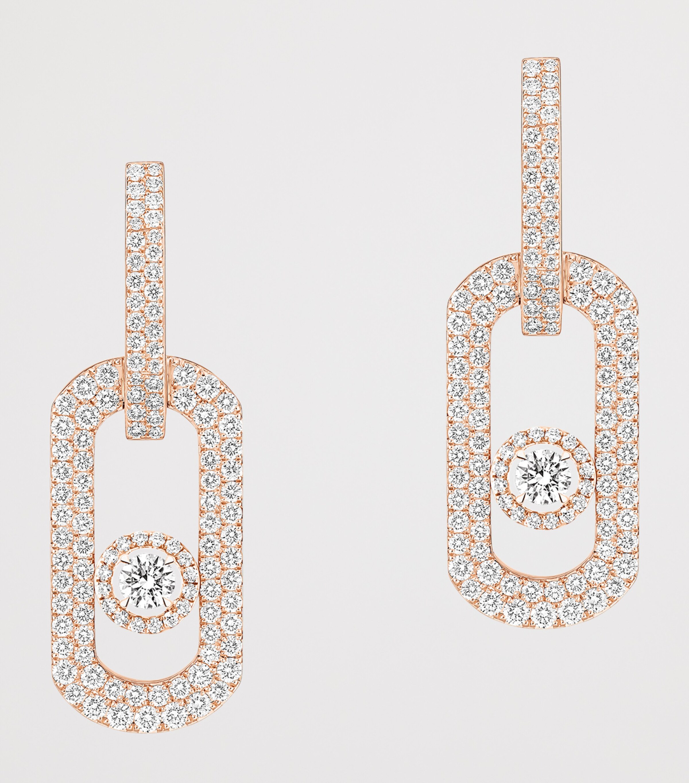 Messika So Move Rose Gold and Diamond XL Pavé Earrings (2.12ct) Pink Gold Image 3