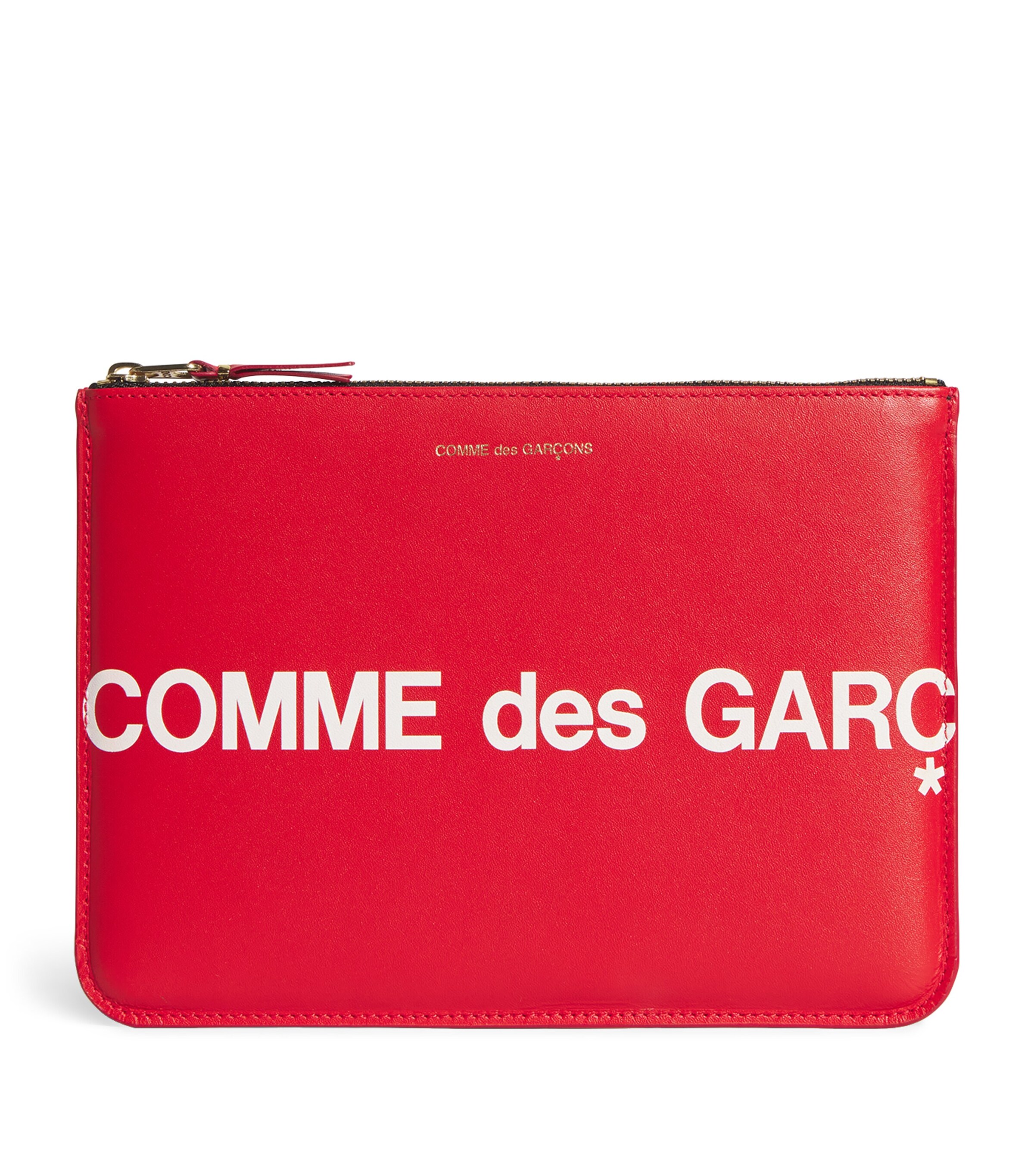 Comme Des Garçons Wallet Large Leather Logo Pouch | Men Accessories | Partywear | Mens | Bags | Designers | Comme des Garçons