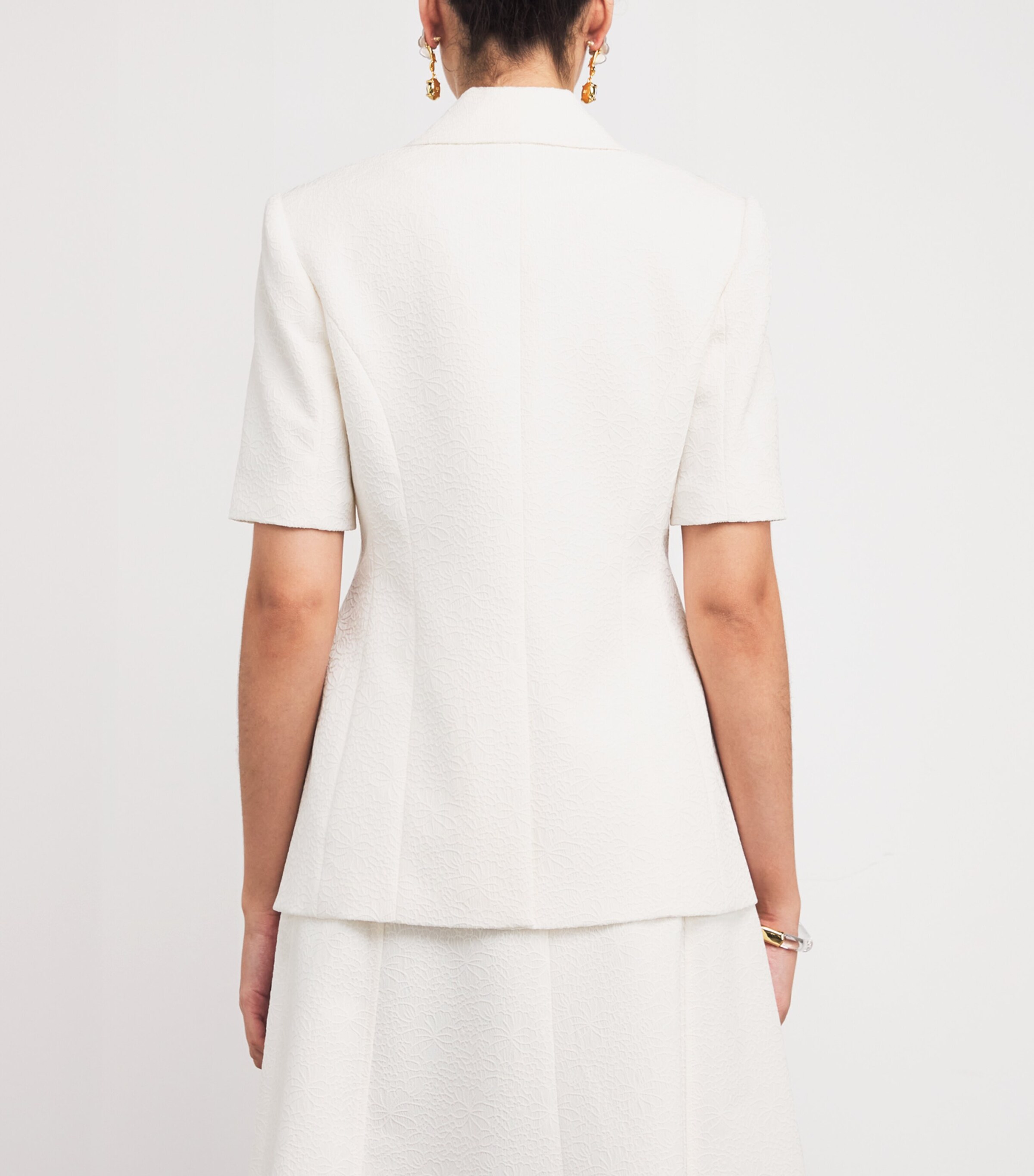 Floral Jacquard Bodie Dickey Jacket W0097 DOVE Image 4