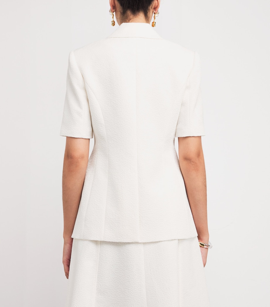 Floral Jacquard Bodie Dickey Jacket W0097 DOVE Image 4