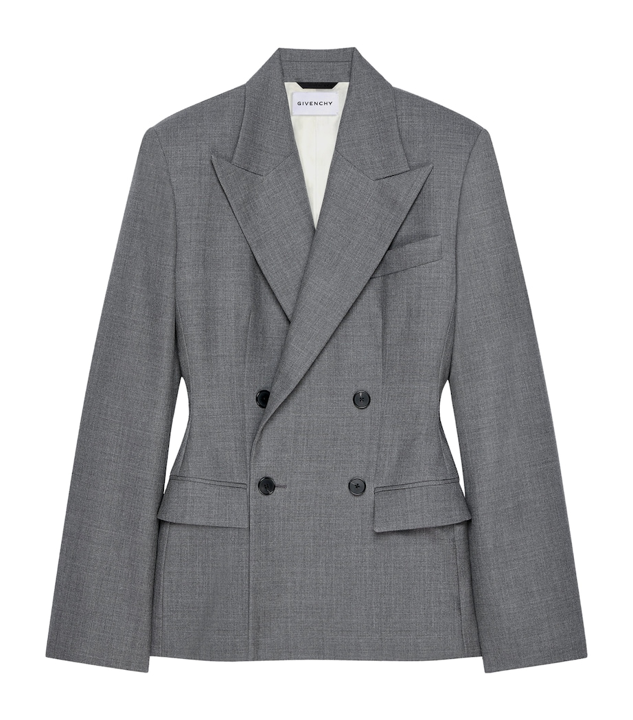 Wool Double-Breasted Blazer MEDIUM GREY Image 1
