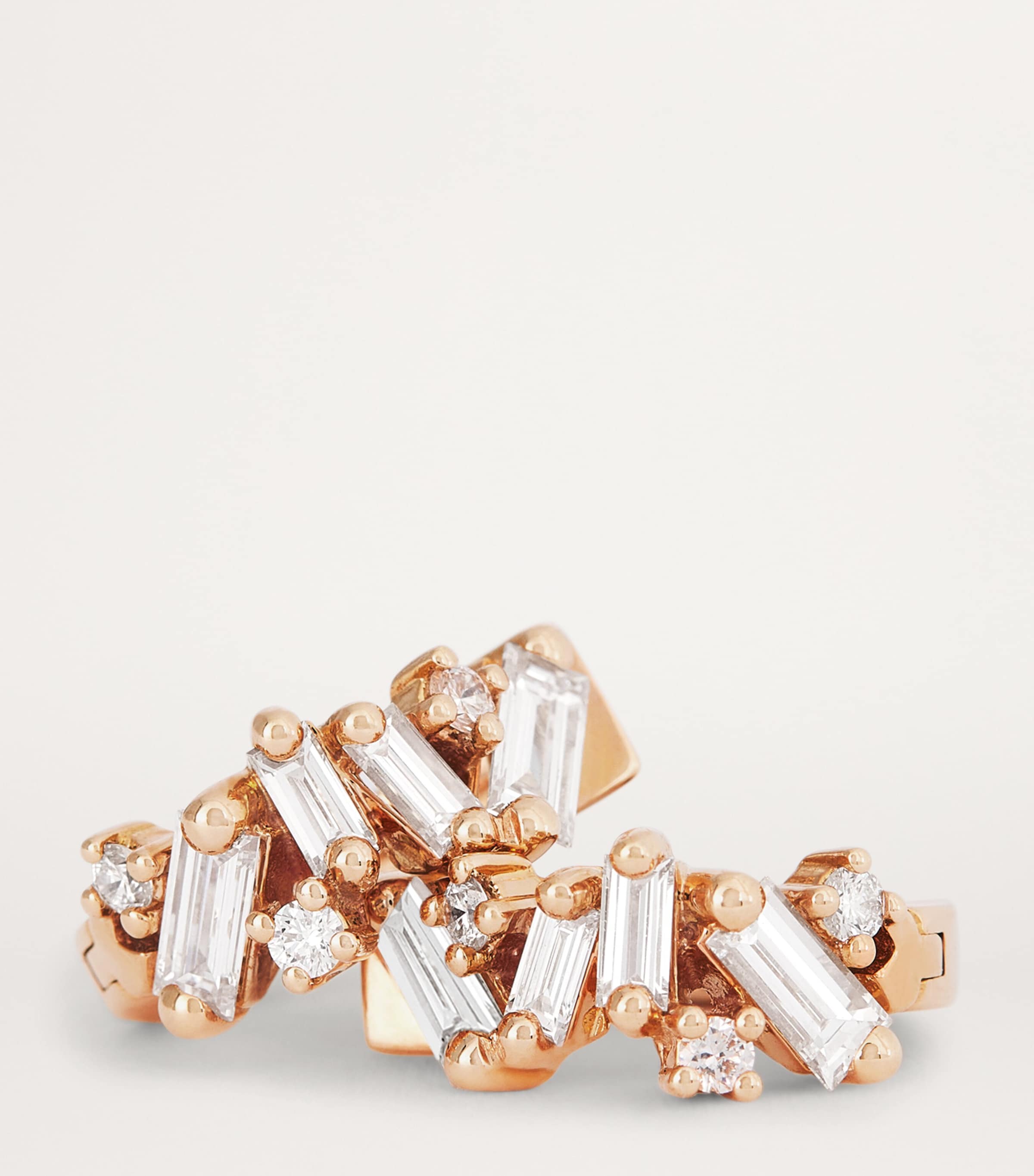 Rose Gold and Diamond Frenzy Huggie Earrings 18K RG/WD Image 5