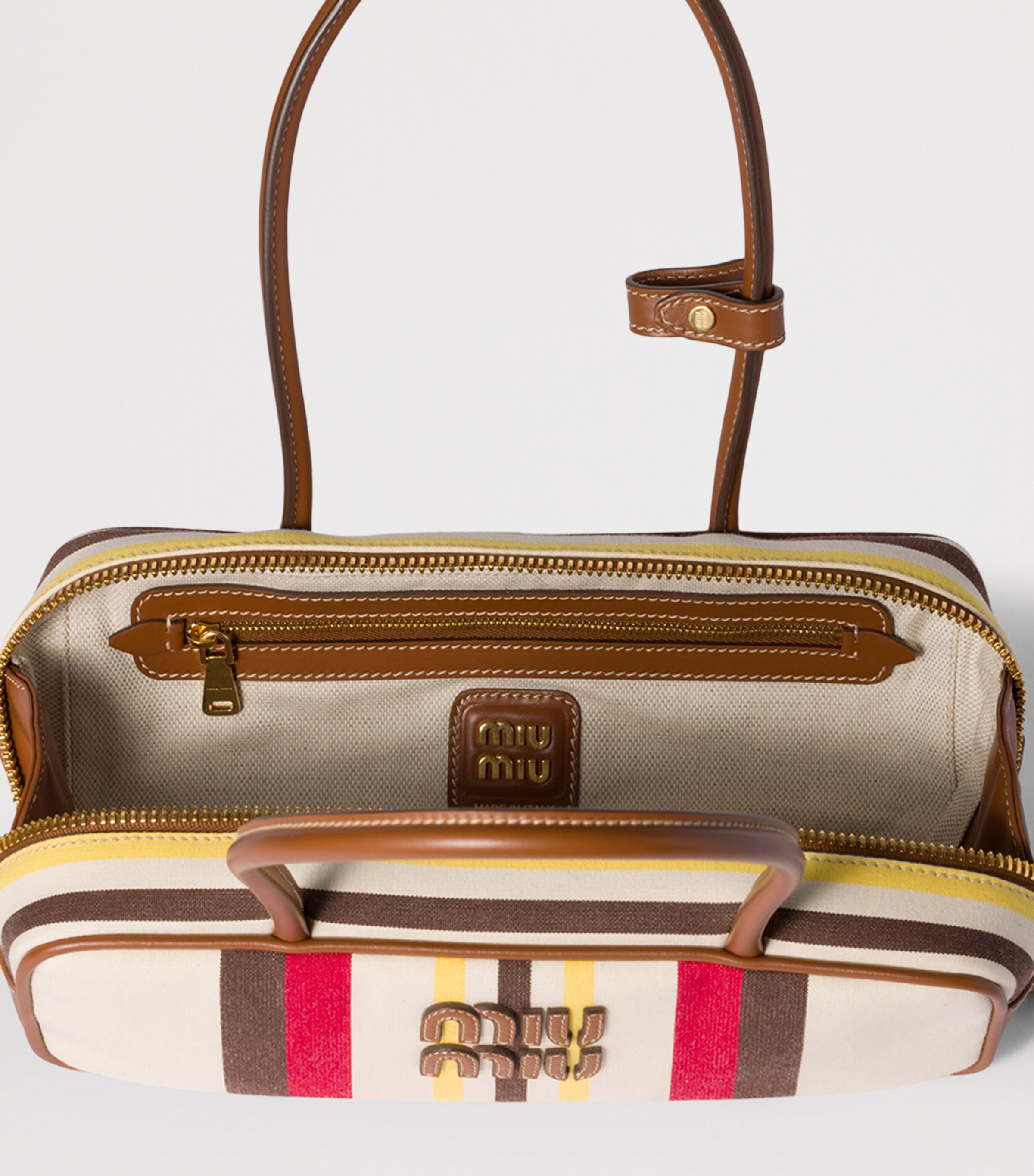 Miu Miu Canvas-Leather Beau Bag Image 6