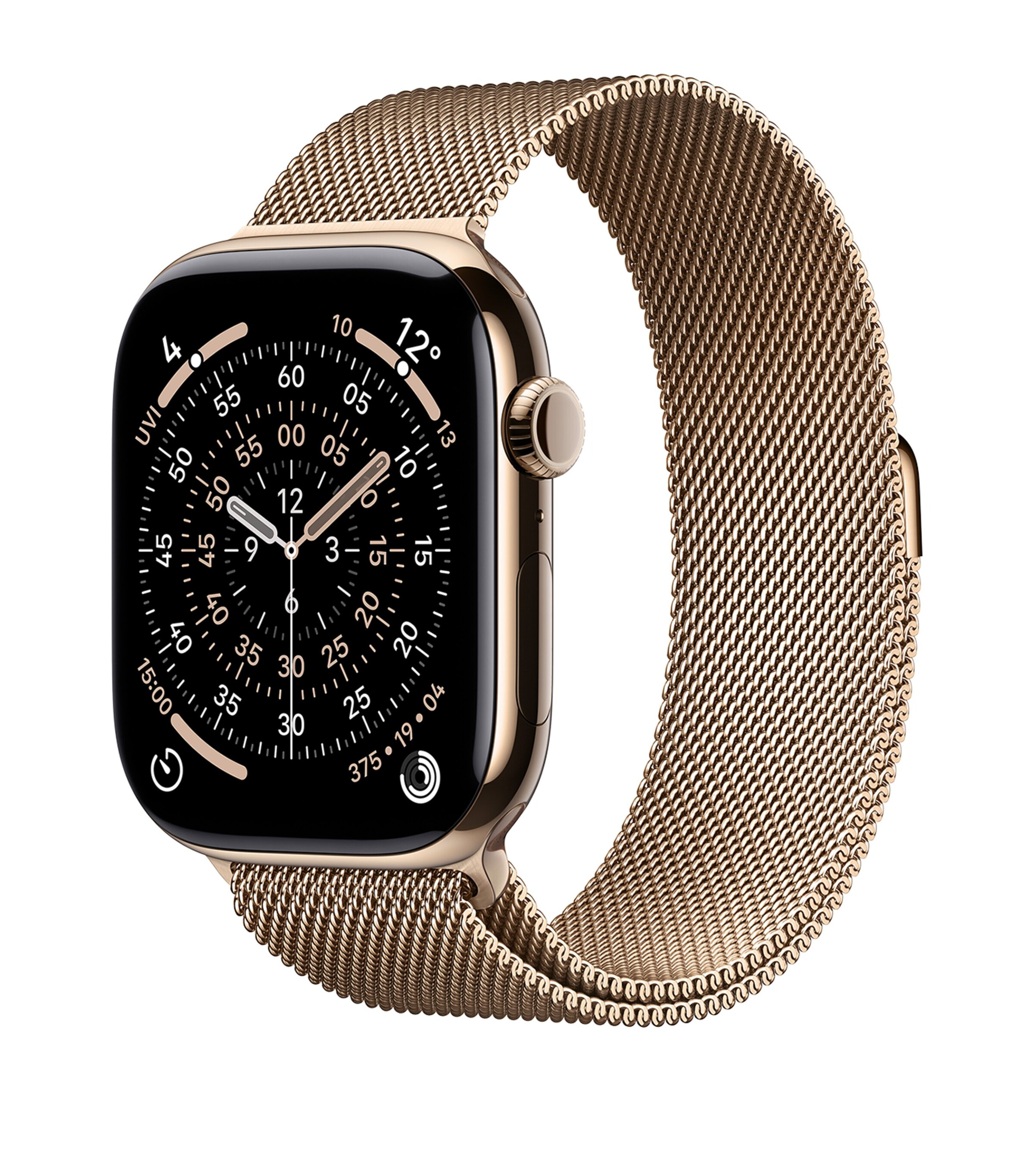 Apple Watch Series 11 - Titanium with Gold Milanese Loop, 46mm, Medium/Large GOLD Image 2