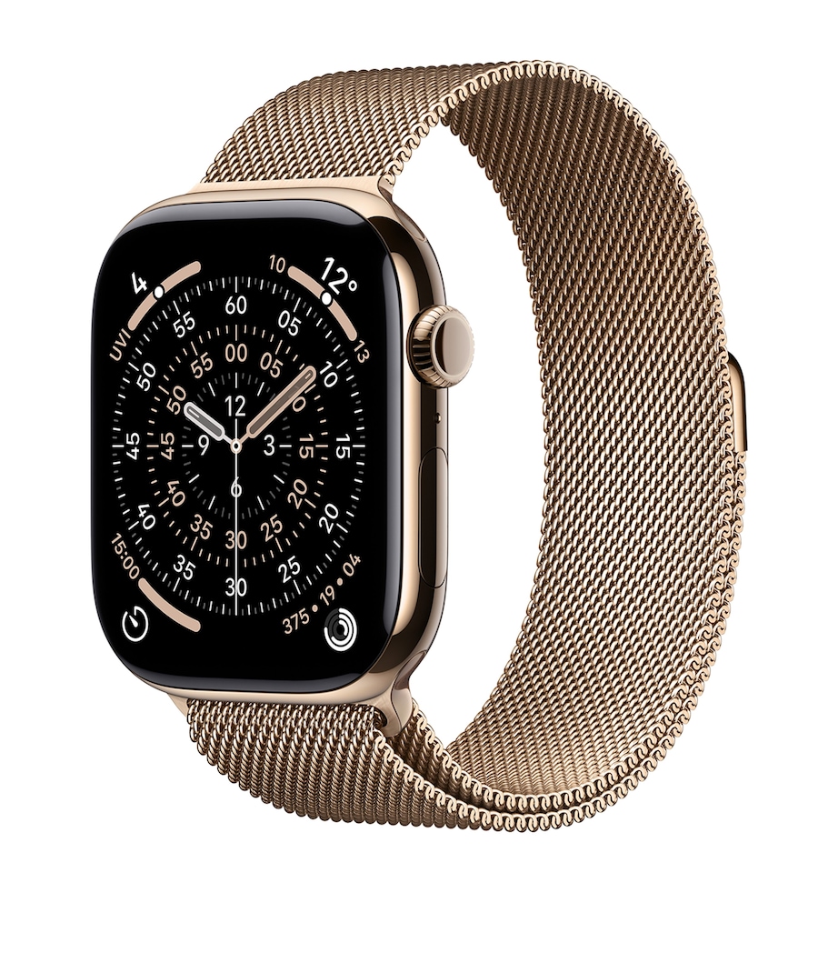 Apple Watch Series 11 - Titanium with Gold Milanese Loop, 46mm, Medium/Large GOLD Image 2