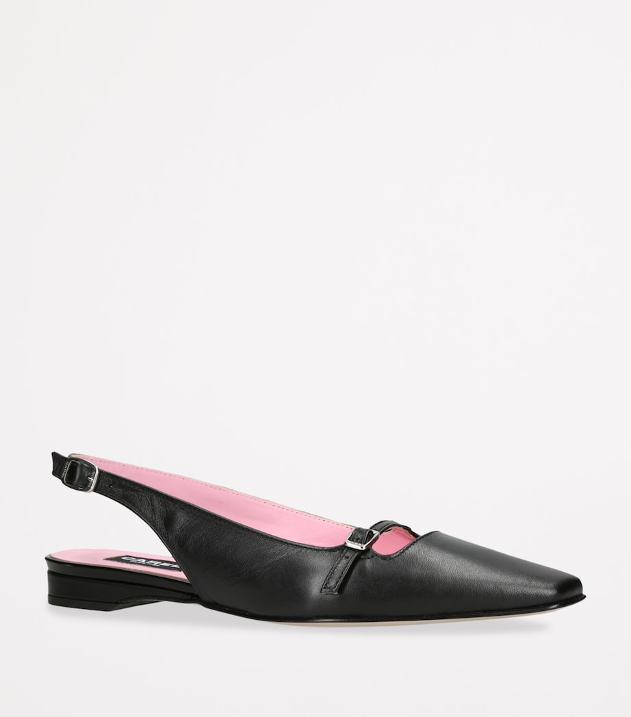 Carel Leather Ninon Slingback Ballet Flats Black Image 3