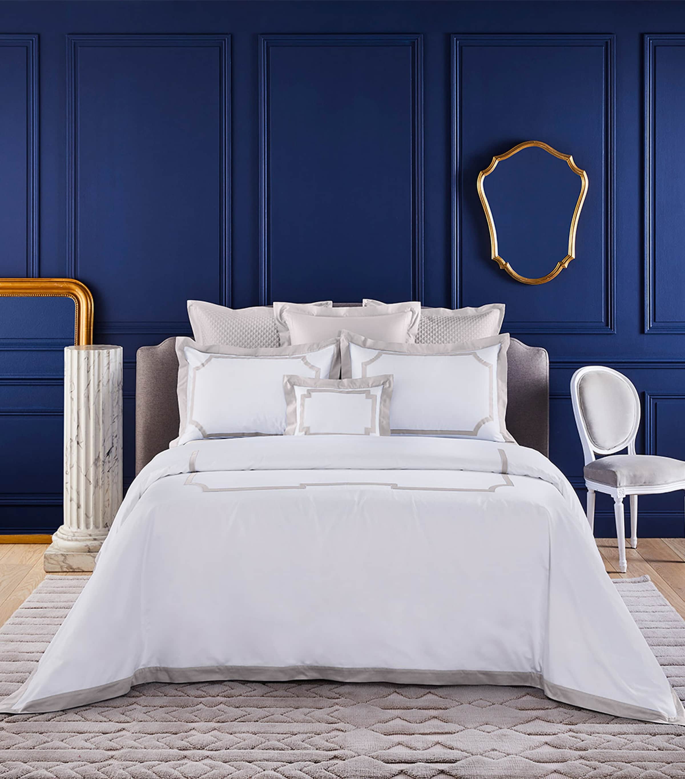 Yves Delorme Couture Haussmann Brume Emperor Flat Sheet (300cm x 320cm) Brume Image 1