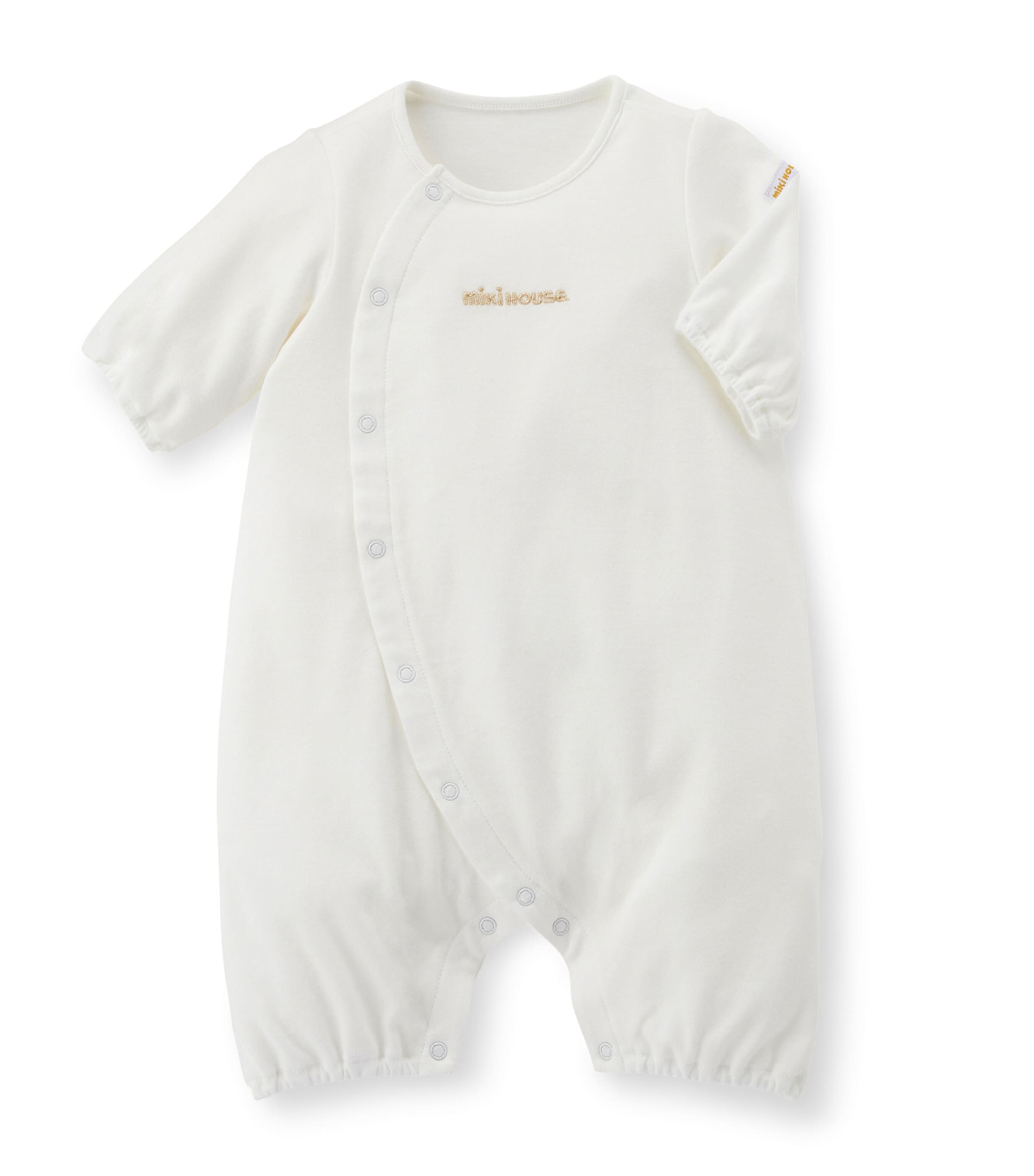 Miki House Cotton Playsuit In White