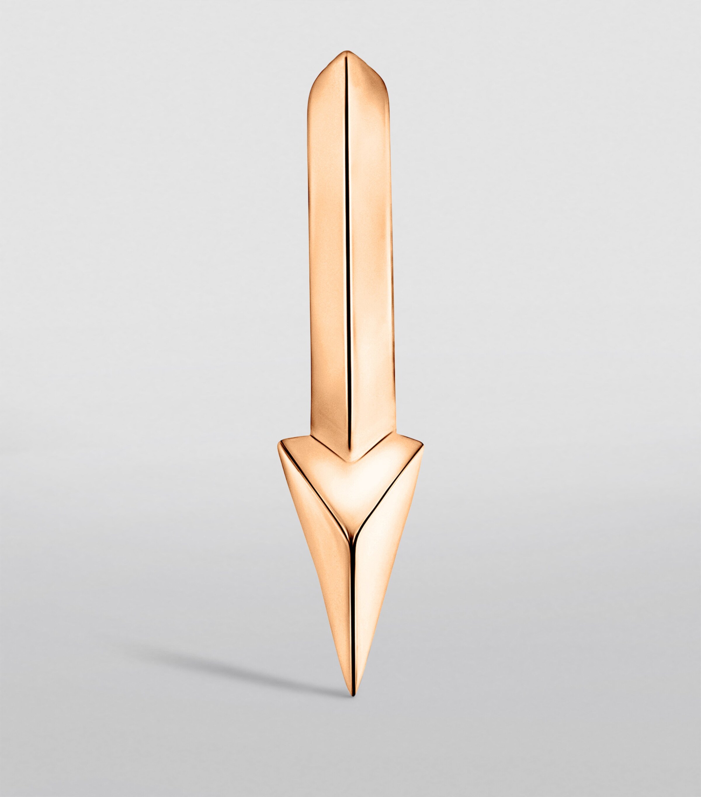 Rose Gold Faceted Single Short Spike Hoop Earring (6.5mm) ROSE GOLD Image 4