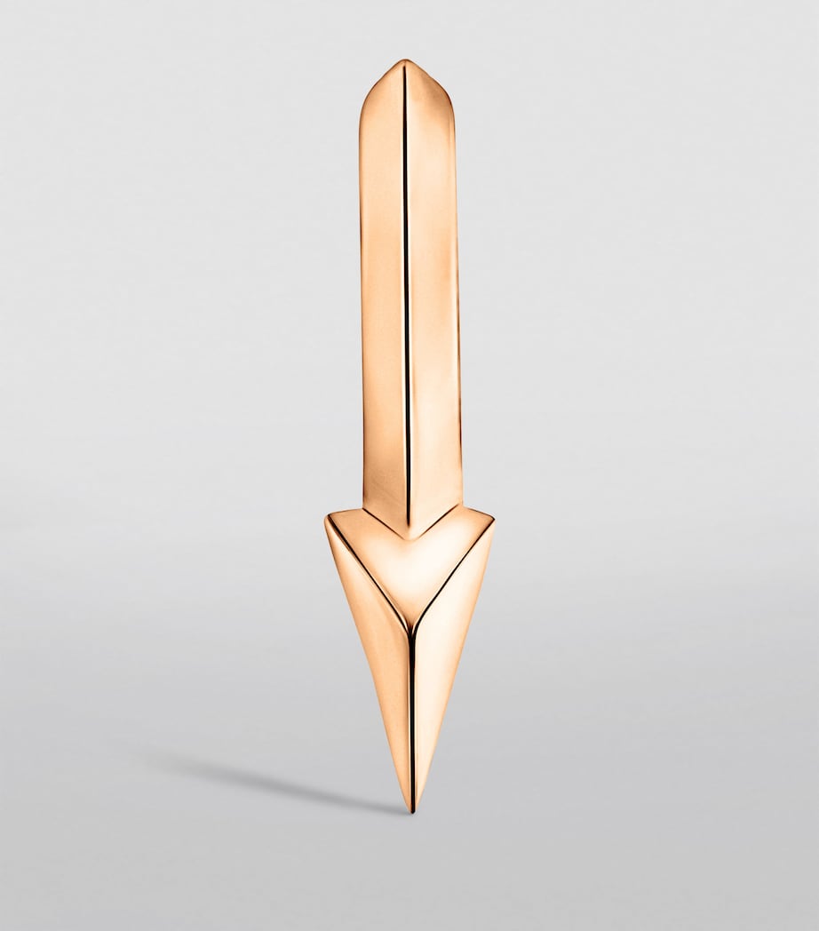 Rose Gold Faceted Single Short Spike Hoop Earring (6.5mm) ROSE GOLD Image 4