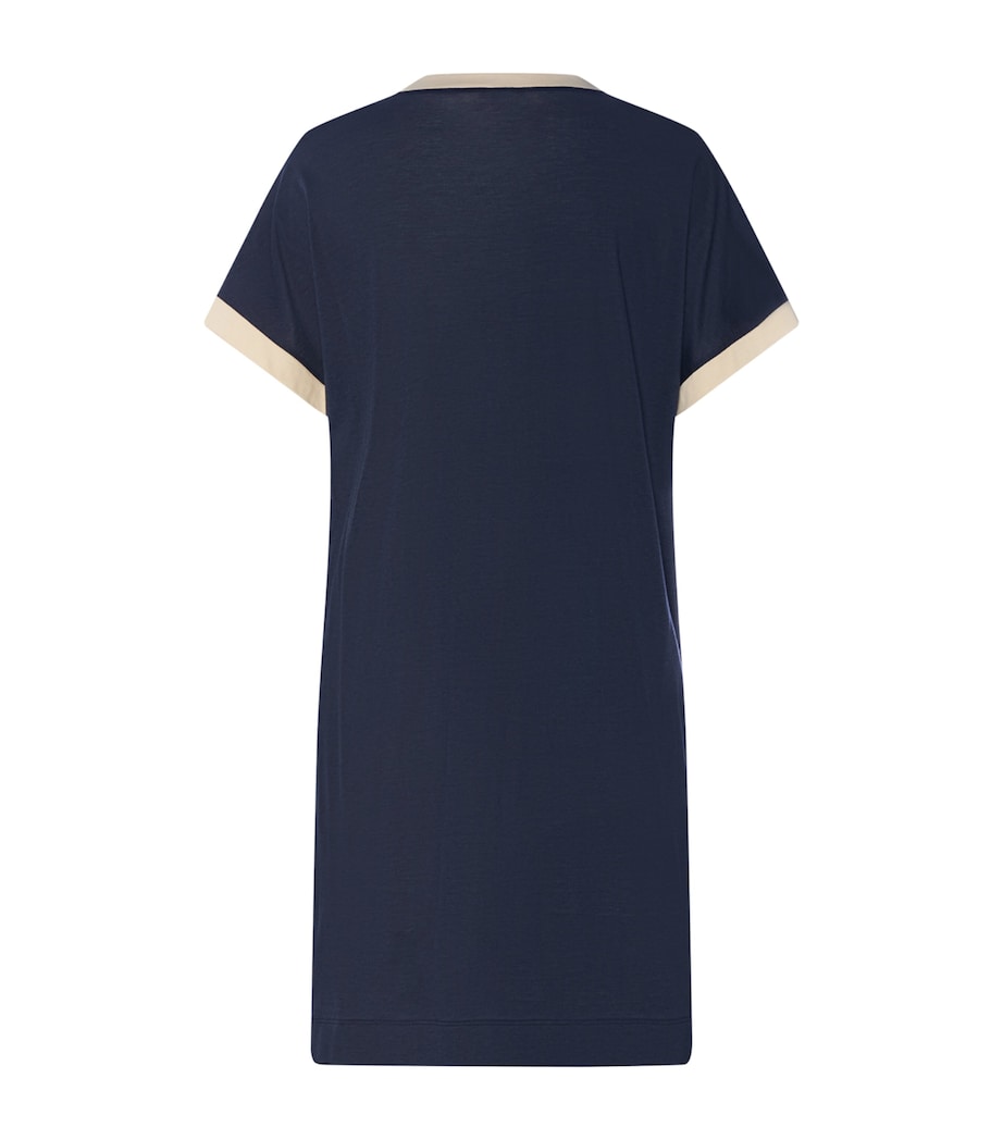Hanro Womens Cotton-Modal Laura Nightdress Deep Navy Image 5