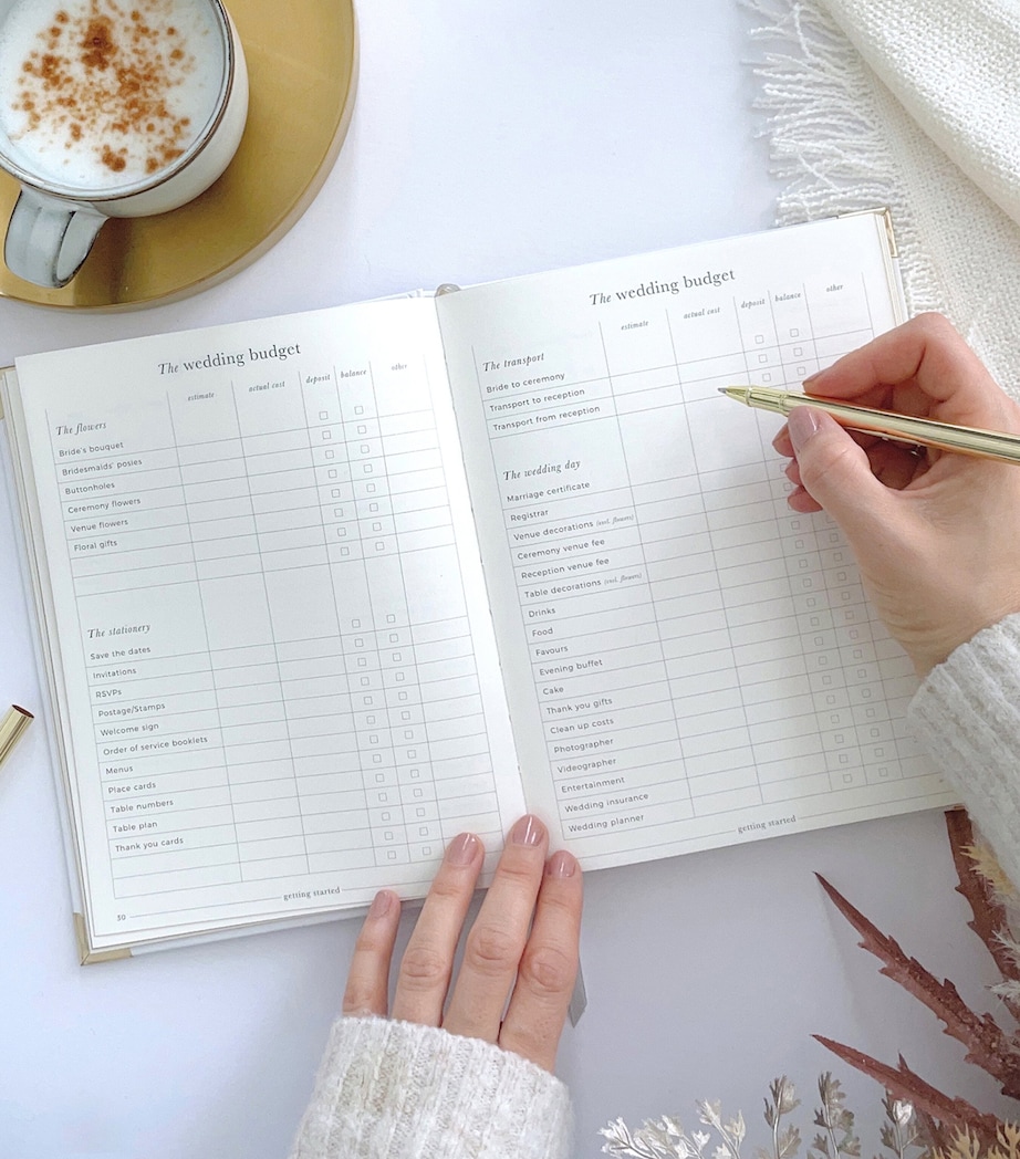 Blush and Gold Luxury Wedding Planner White, Green, Gold Image 11