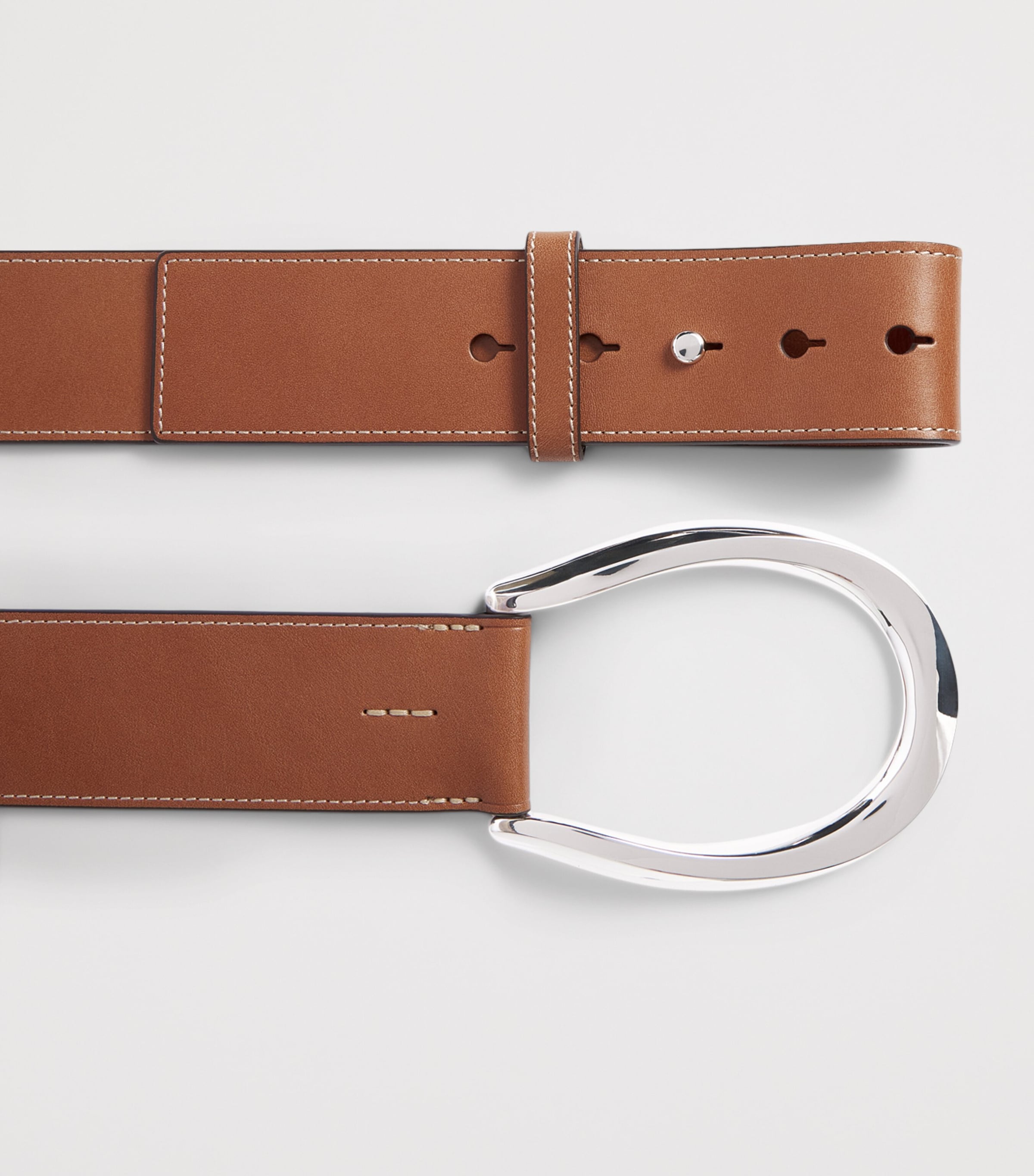 Polo Ralph Lauren Leather Stirrup-Buckle Wide Belt Cuoio Image 3