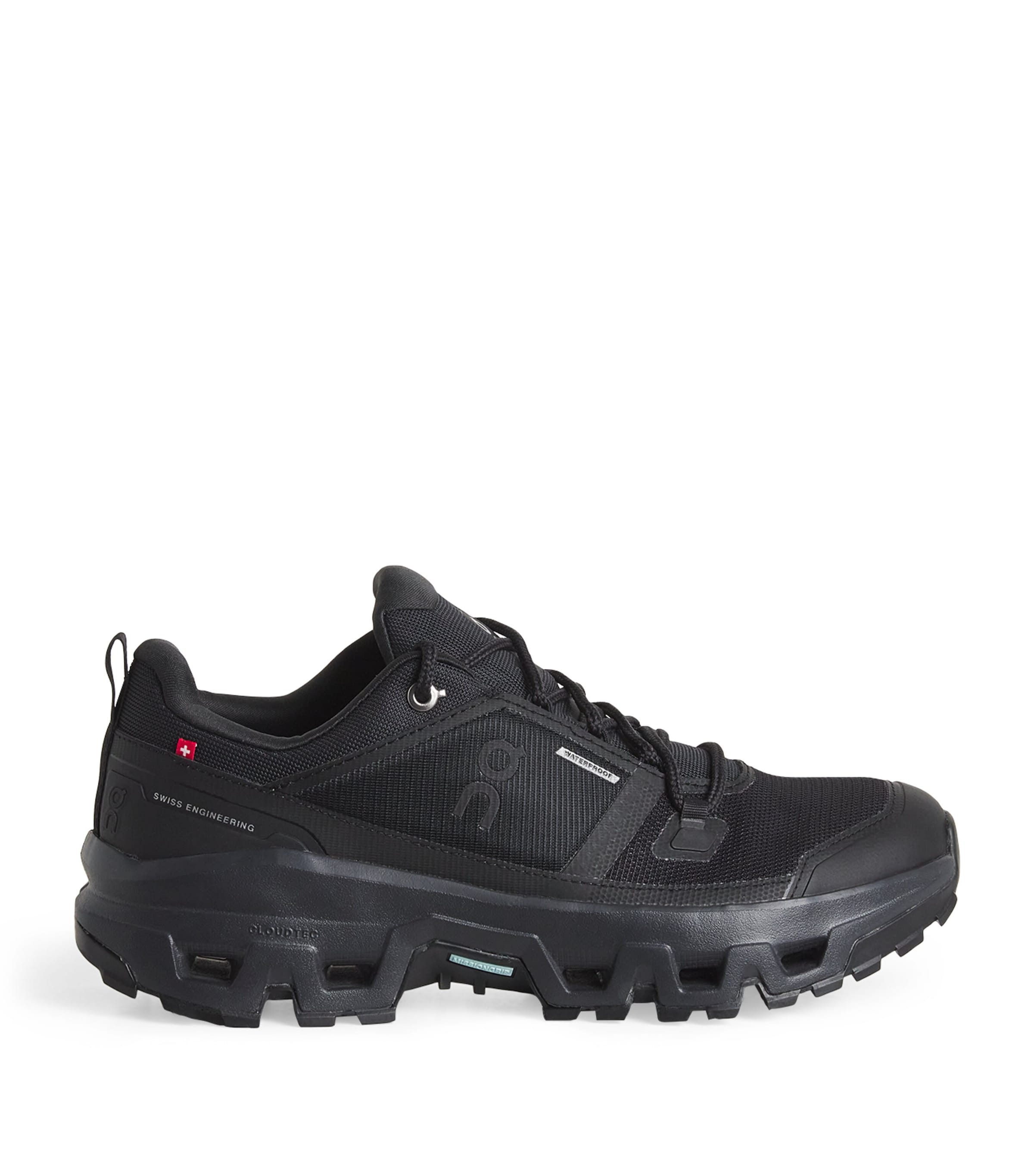 On Waterproof Cloudrock Hiking Trainers In Black