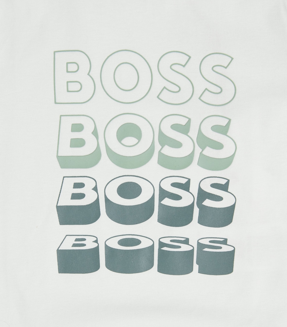 BOSS Kidswear Cotton Logo T-Shirt (3-36 Months) Green Image 3