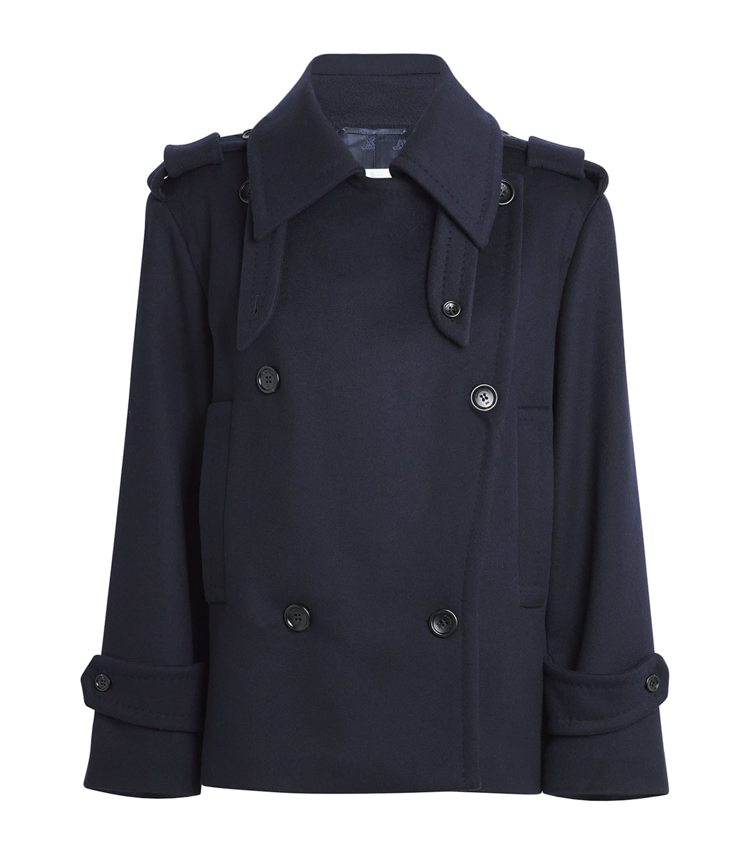 Max Mara Virgin Wool-cashmere Short Coat In Blue