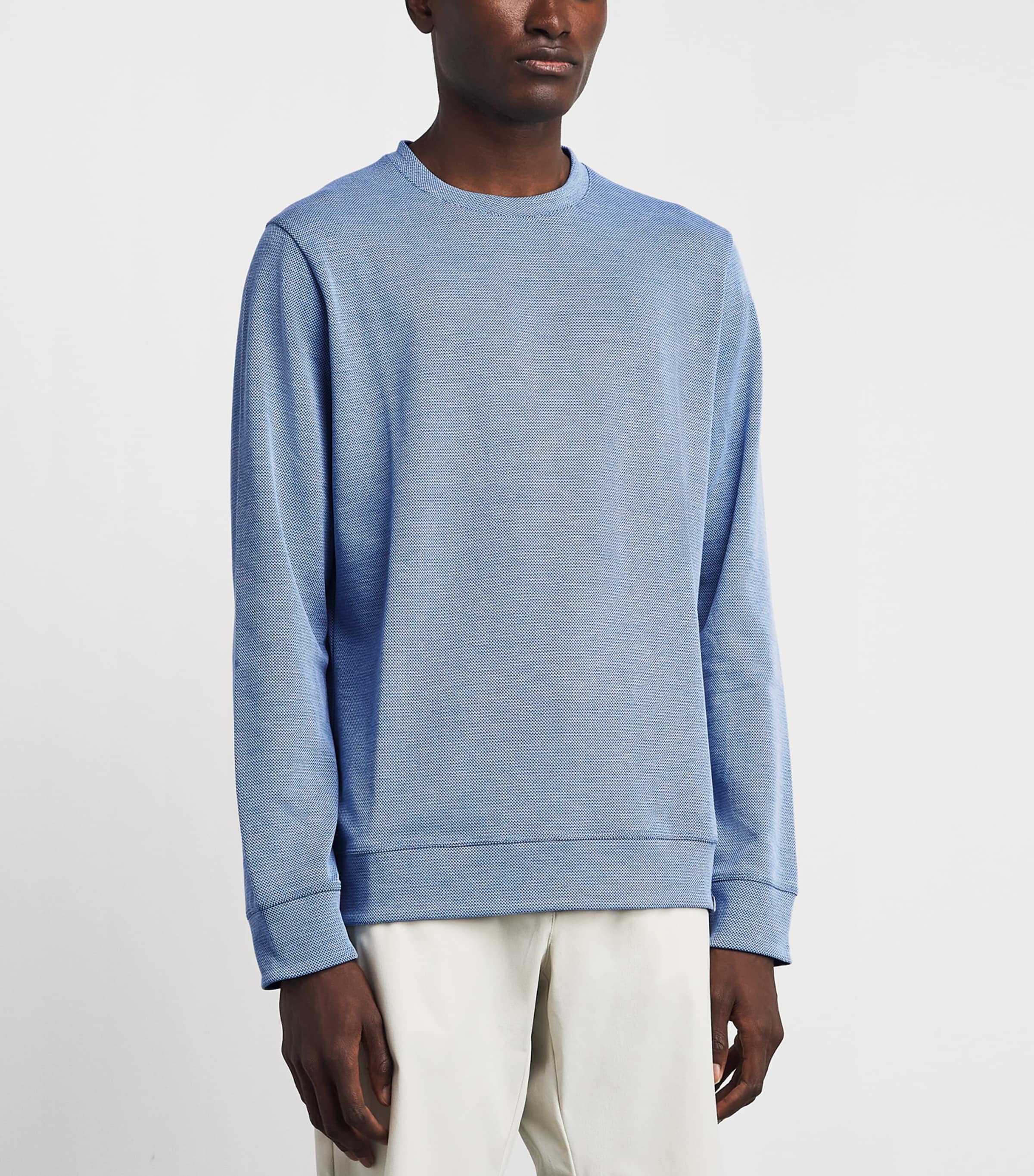 KJUS Mens Essentials Sweater Vpor Blu/atlanta Blu Image 4