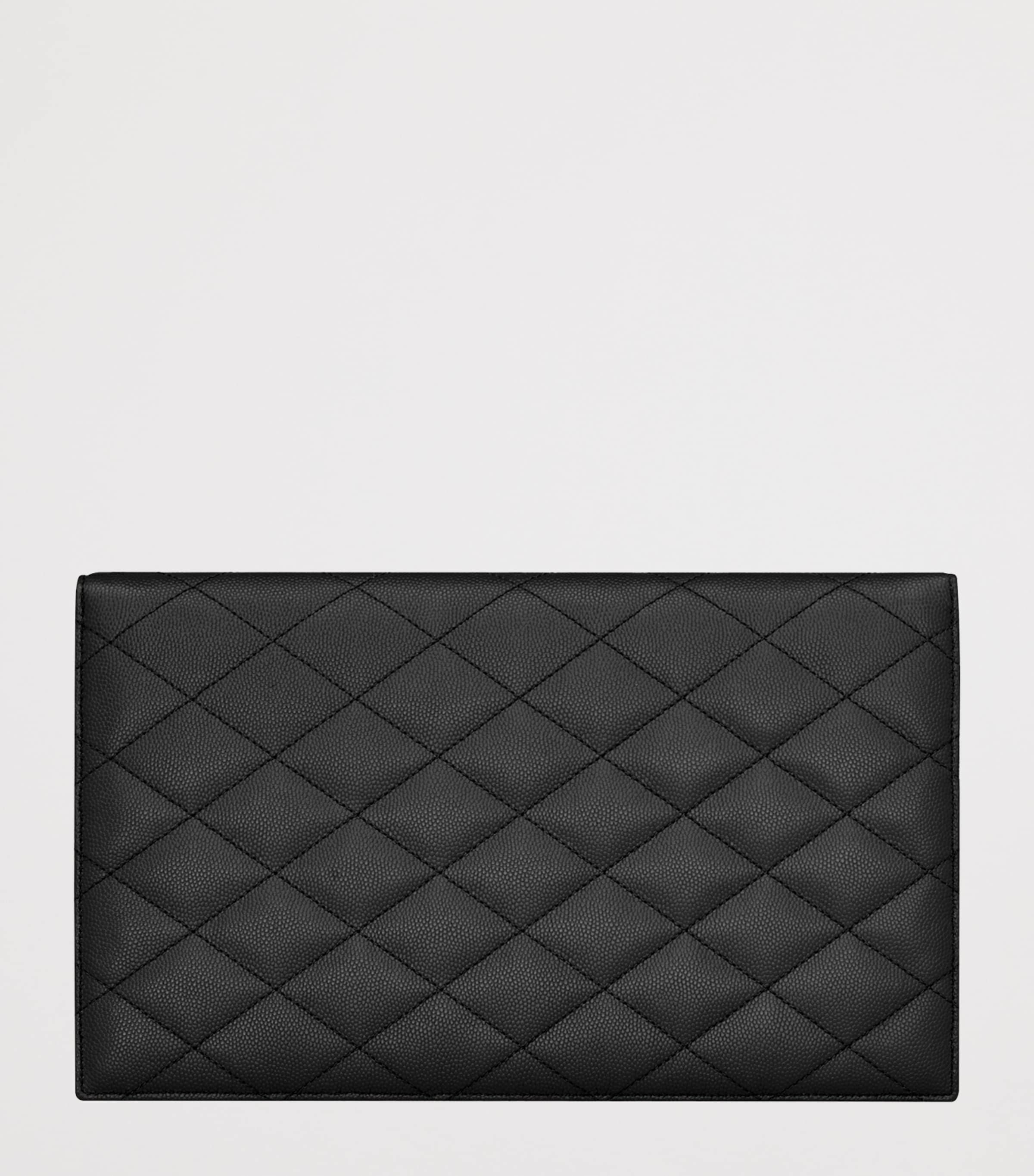 Saint Laurent Quilted Leather Uptown Clutch Bag Image 2