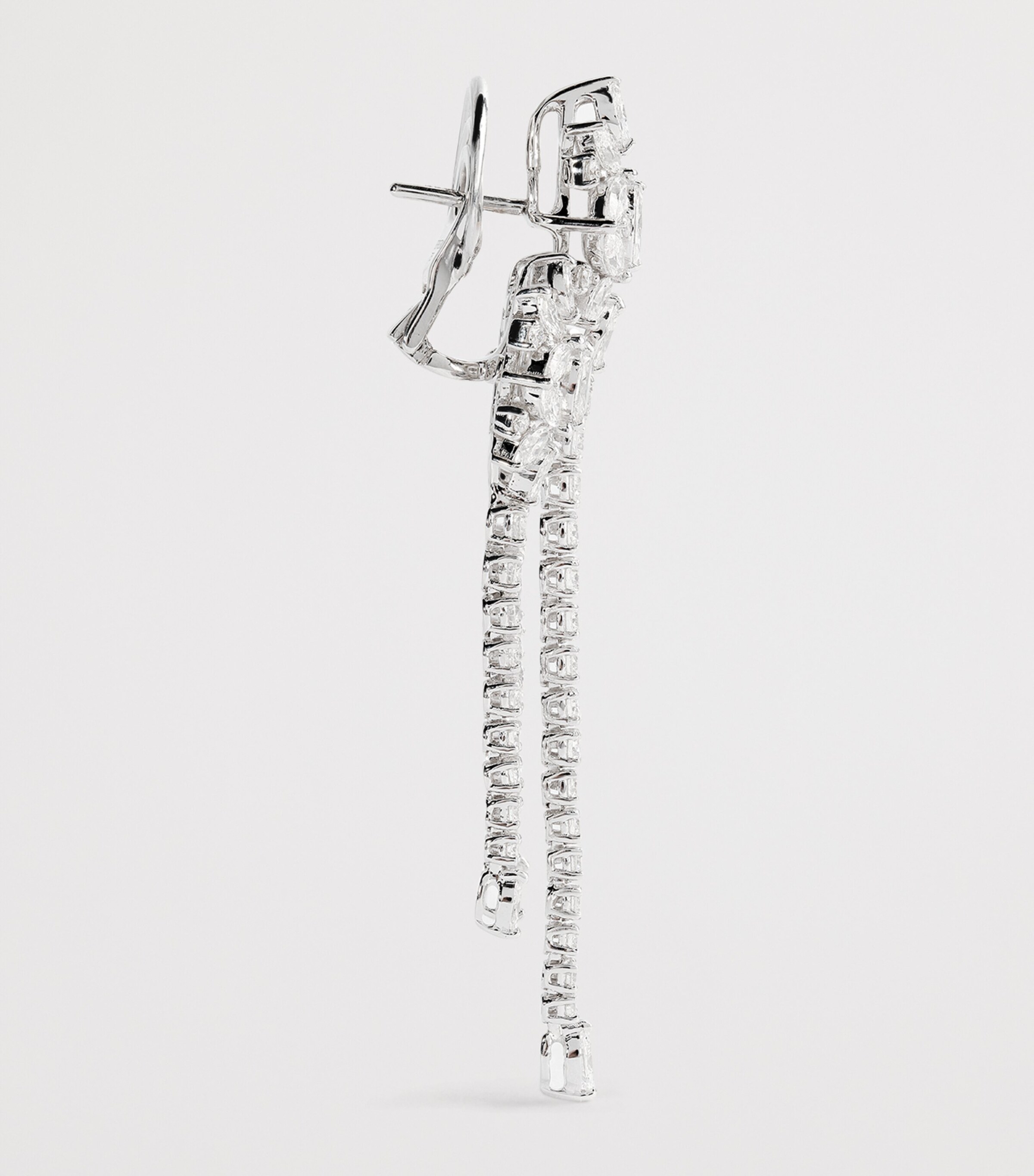 White Gold and Diamond Y-Couture State Drop Earrings WHITE GOLD Image 3