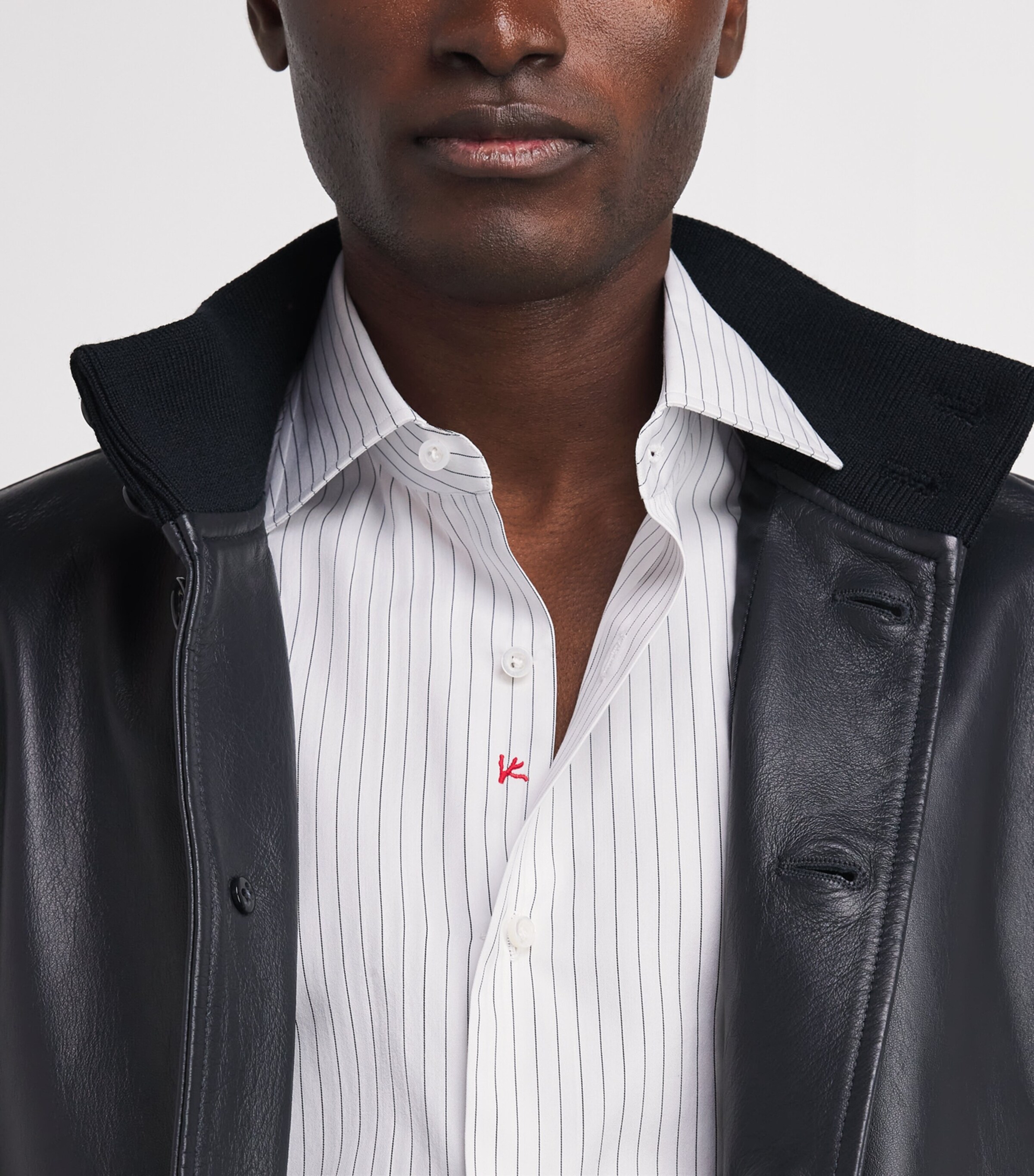Isaia Mens Cotton-Silk Stripe Shirt Image 3