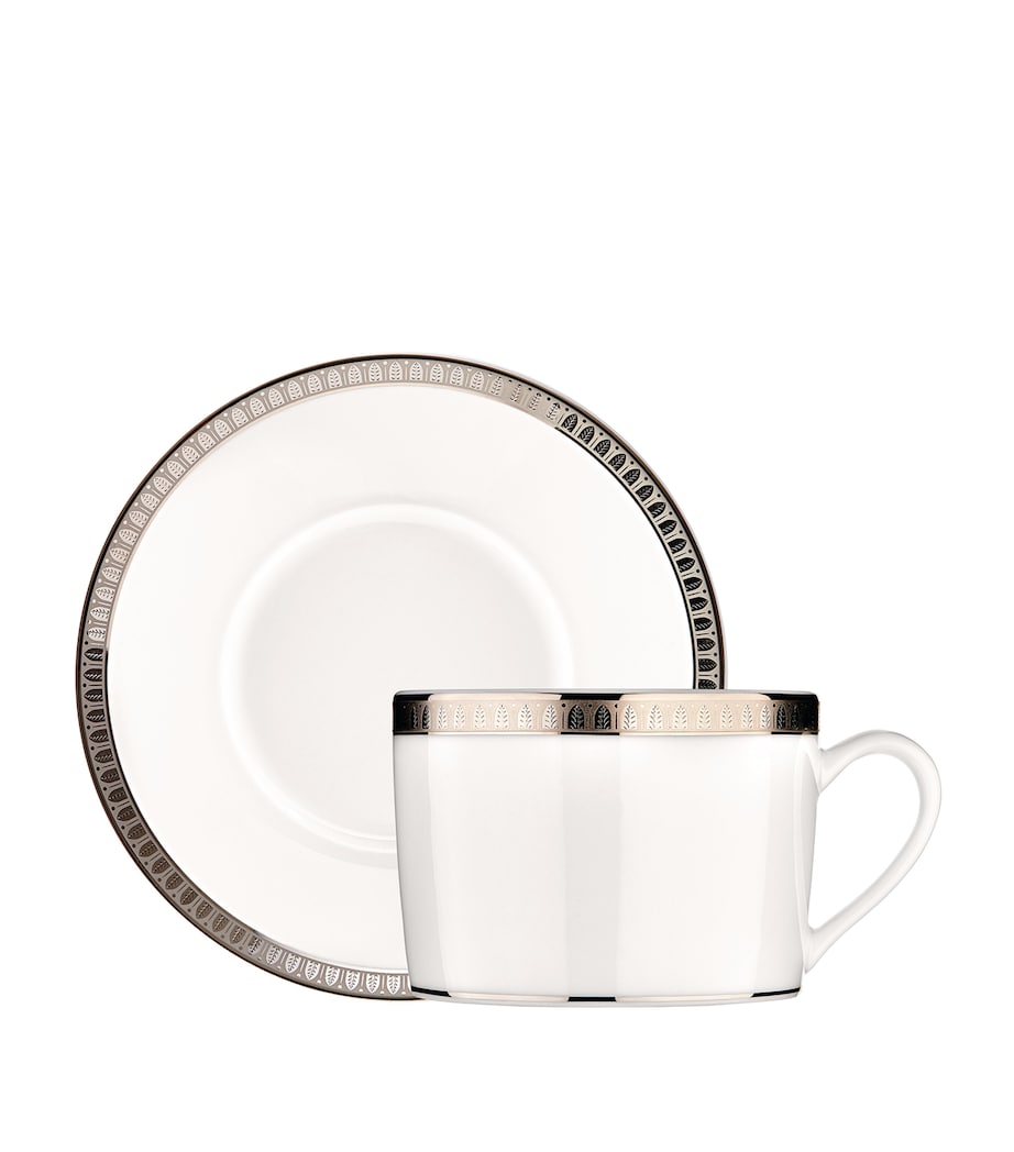 Porcelain Malmaison Espresso Cup and Saucer PLATINUM Image 1
