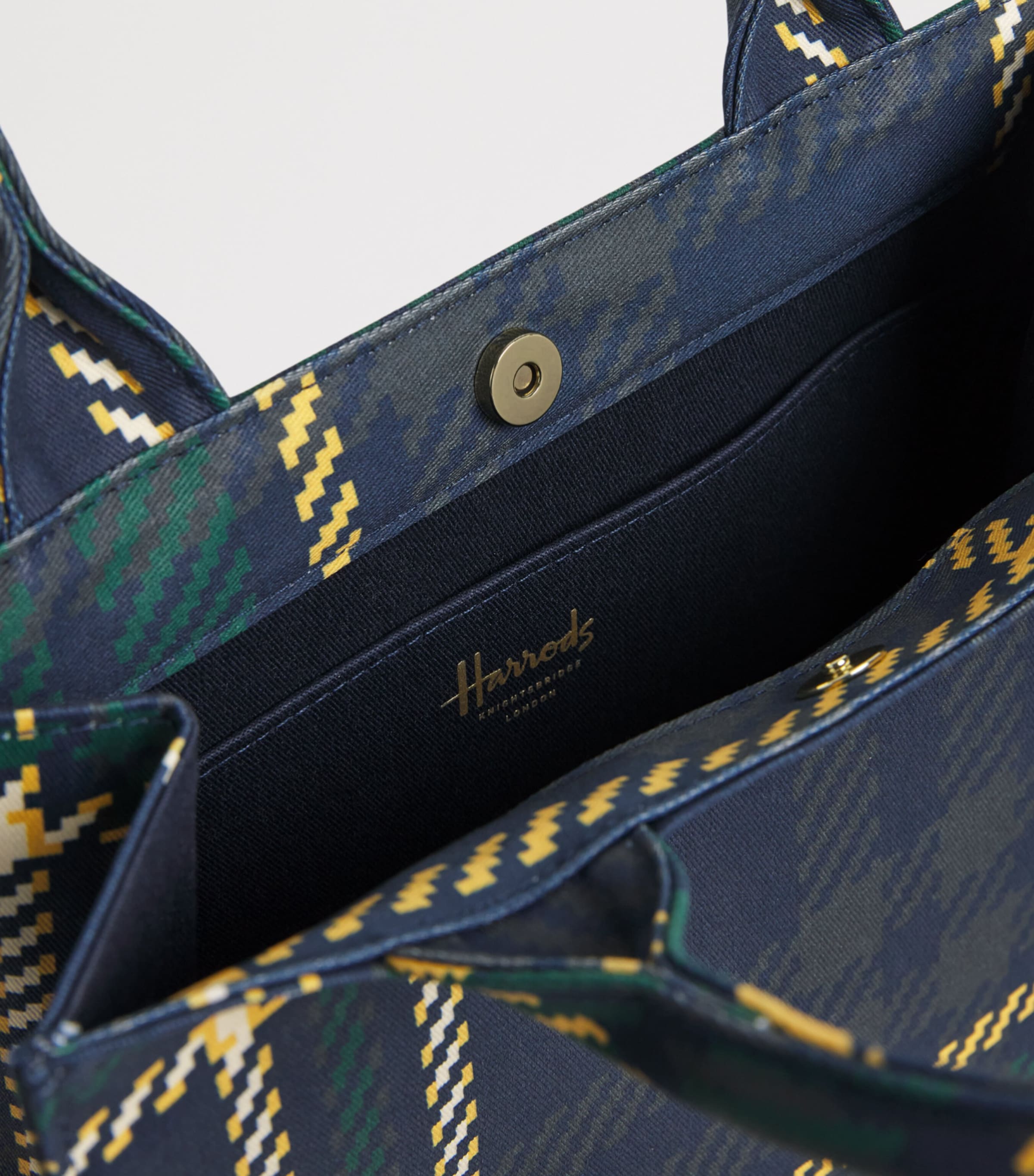Harrods Small Tartan Tote Bag Navy Image 5