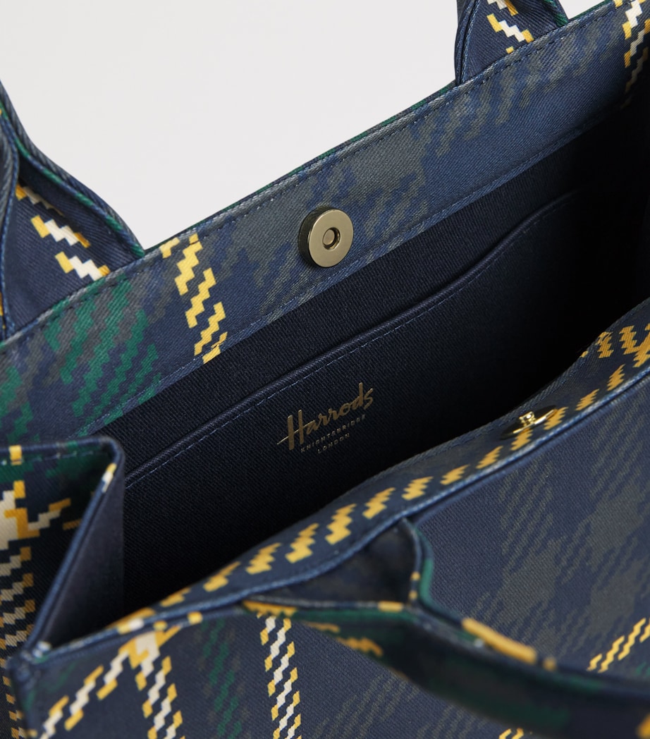 Harrods Small Tartan Tote Bag Navy Image 5