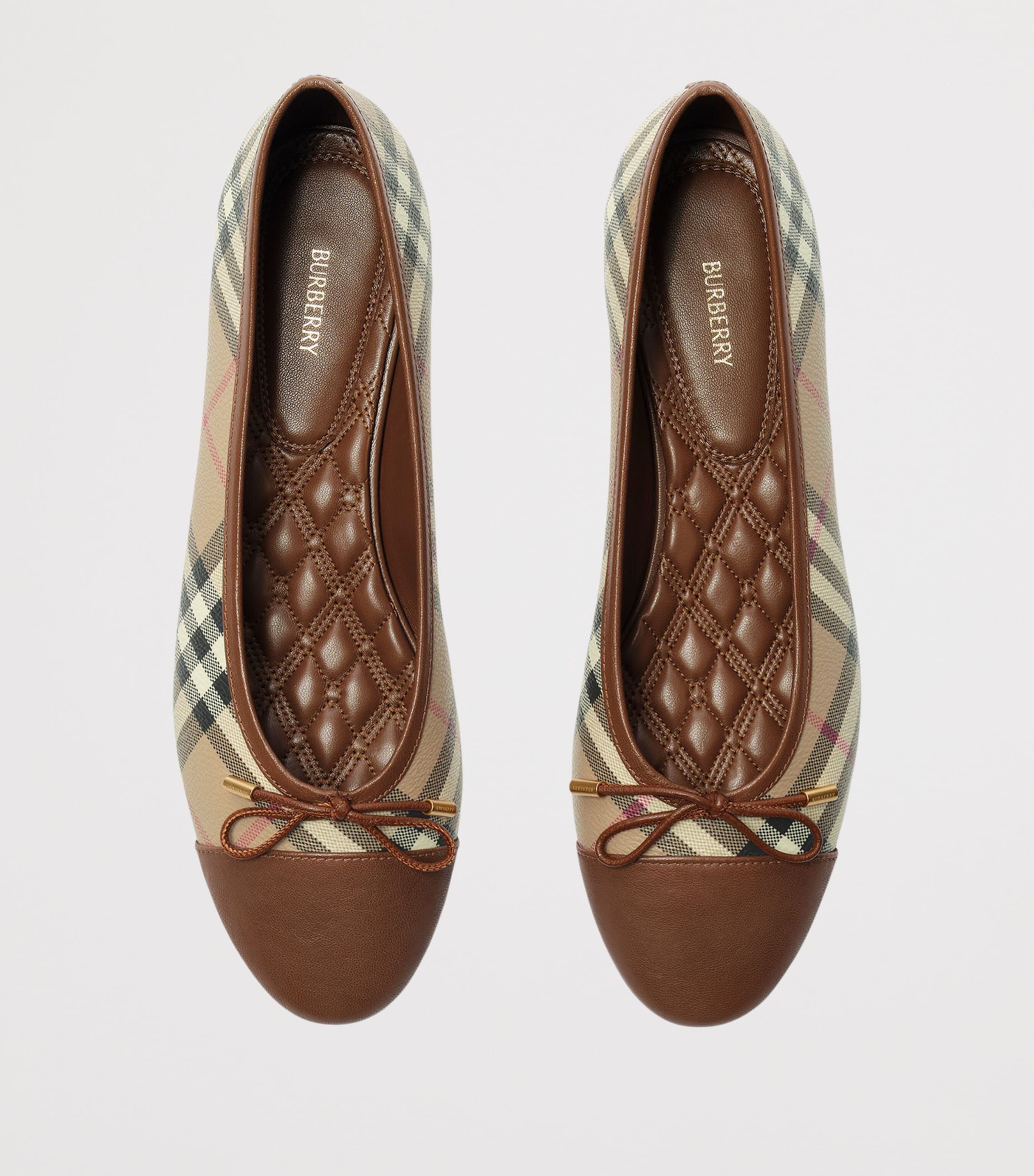 Burberry Check Canvas Highgate Ballet Flats Archive Beige Ip Che Image 4