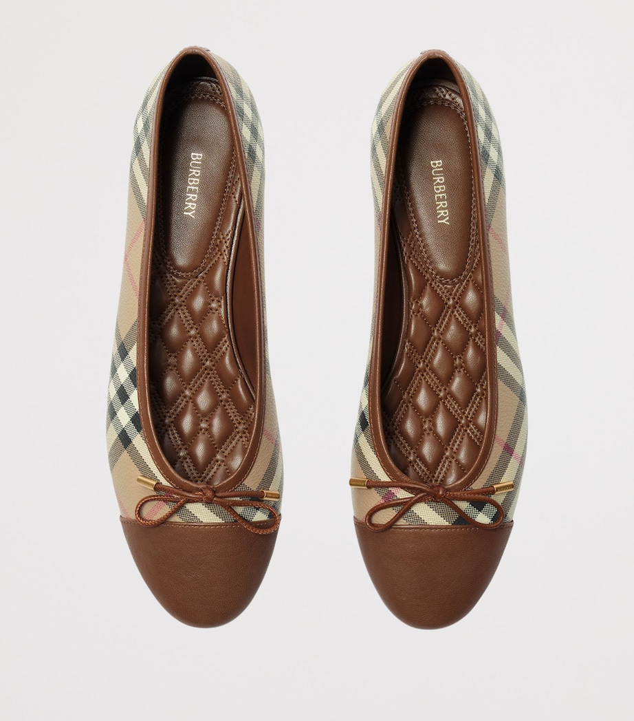 Burberry Check Canvas Highgate Ballet Flats Archive Beige Ip Che Image 4