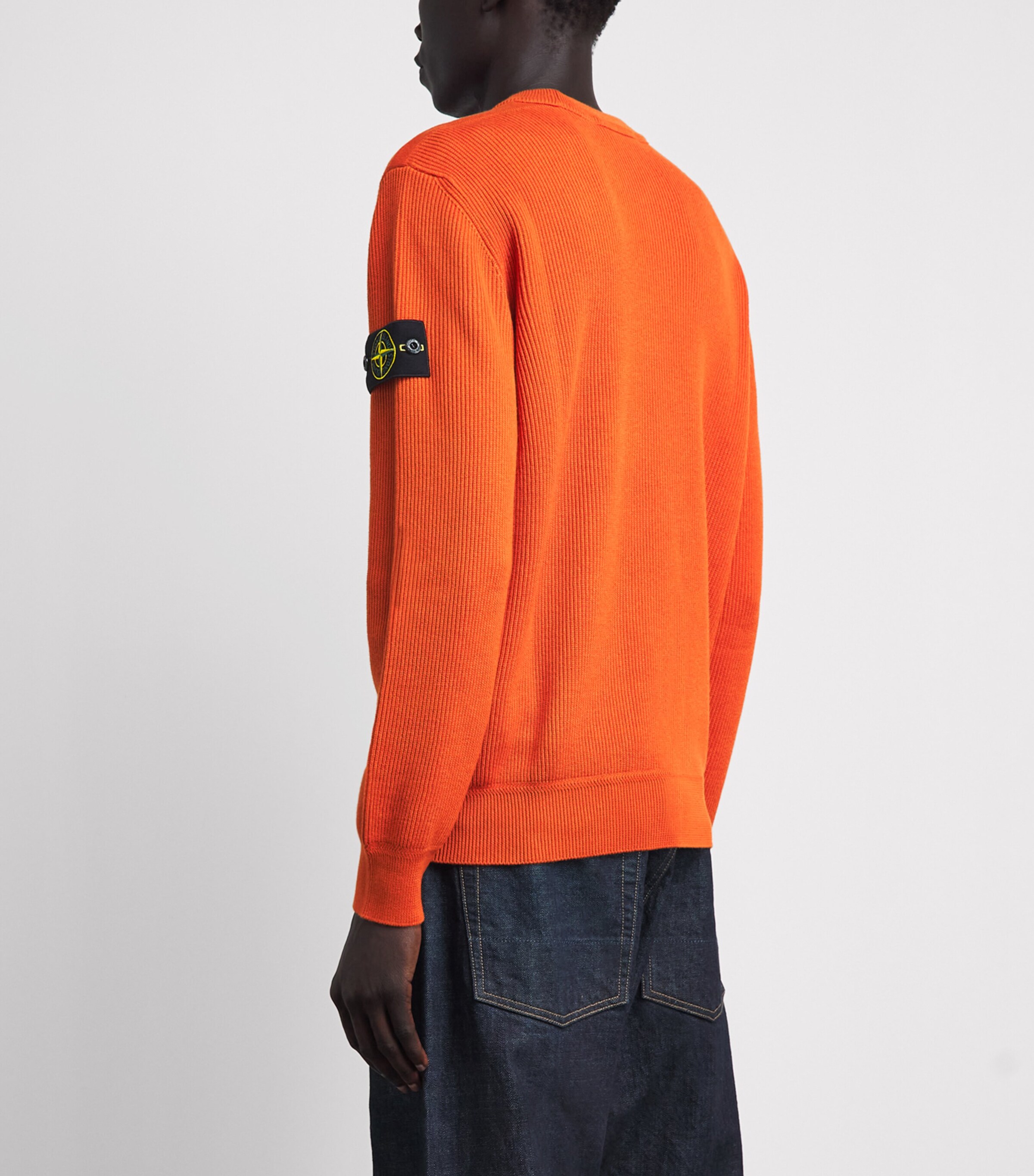Stone Island Mens Ribbed Compass Patch Sweatshirt Image 5