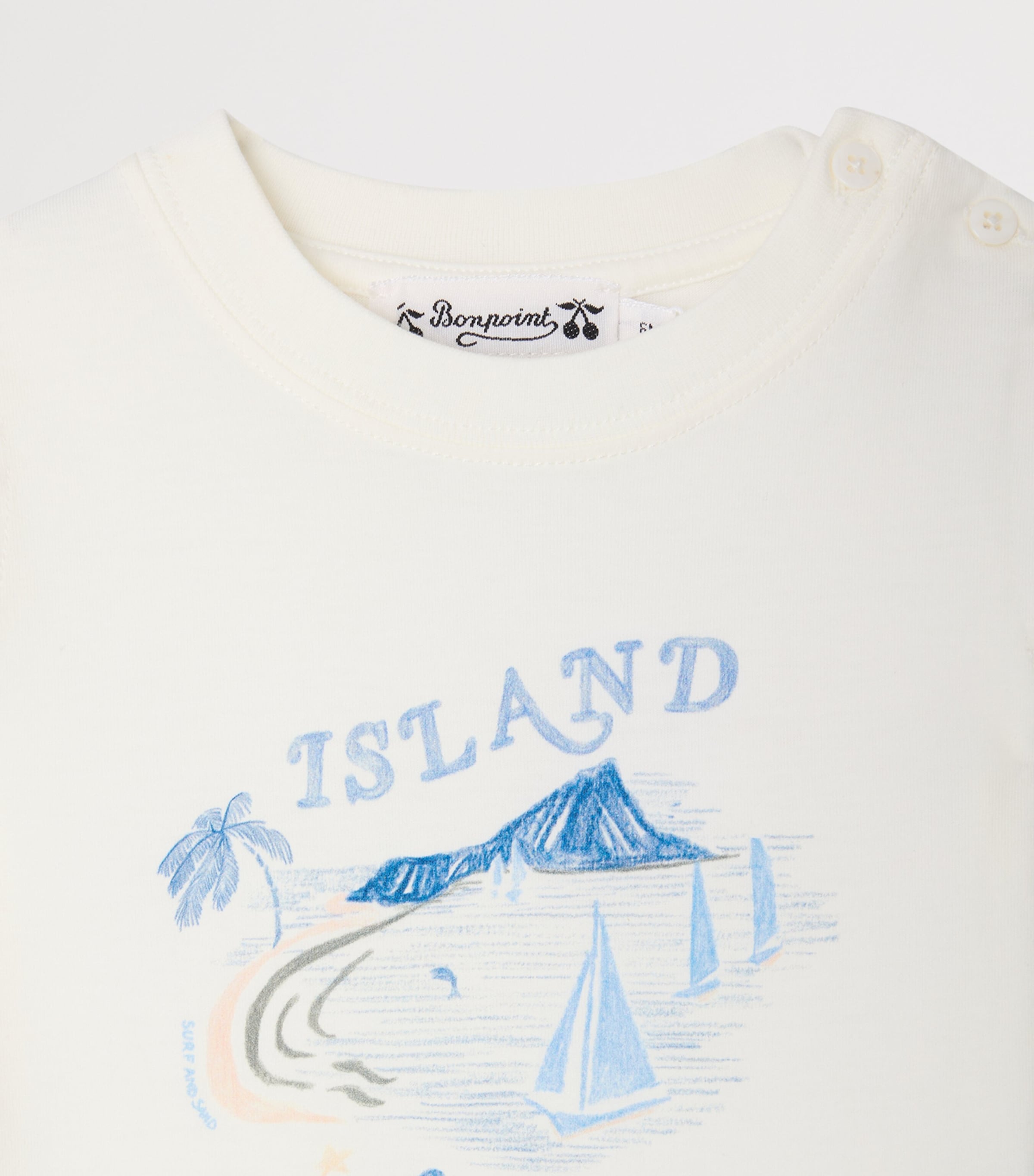 Bonpoint Organic Cotton Tom T-Shirt (6-18 Months) Upb Blanc Lait Image 3