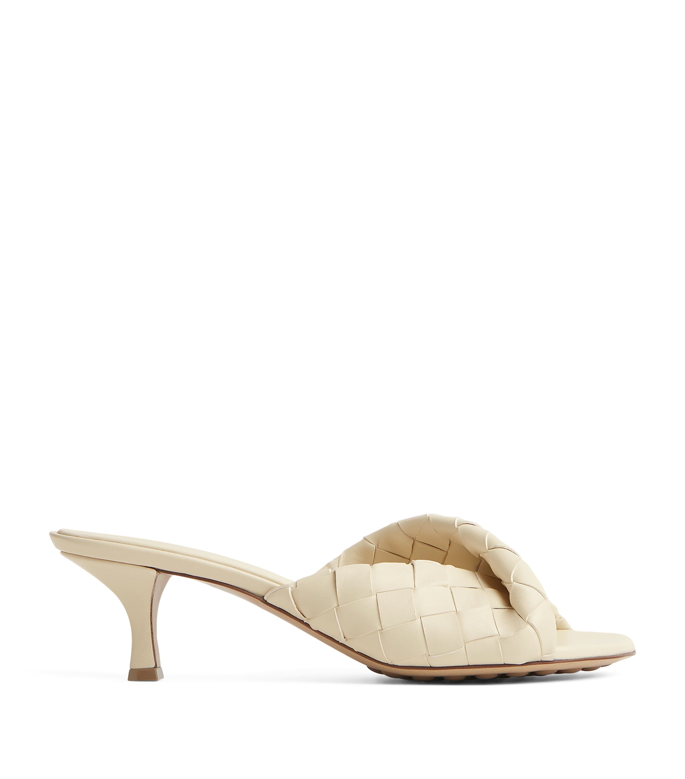 Bottega Veneta Blink Knitted Pattern High-heeled Sandals In White