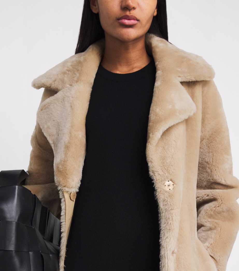 Shearling-Leather Reversible RIEN coat SAND Image 6