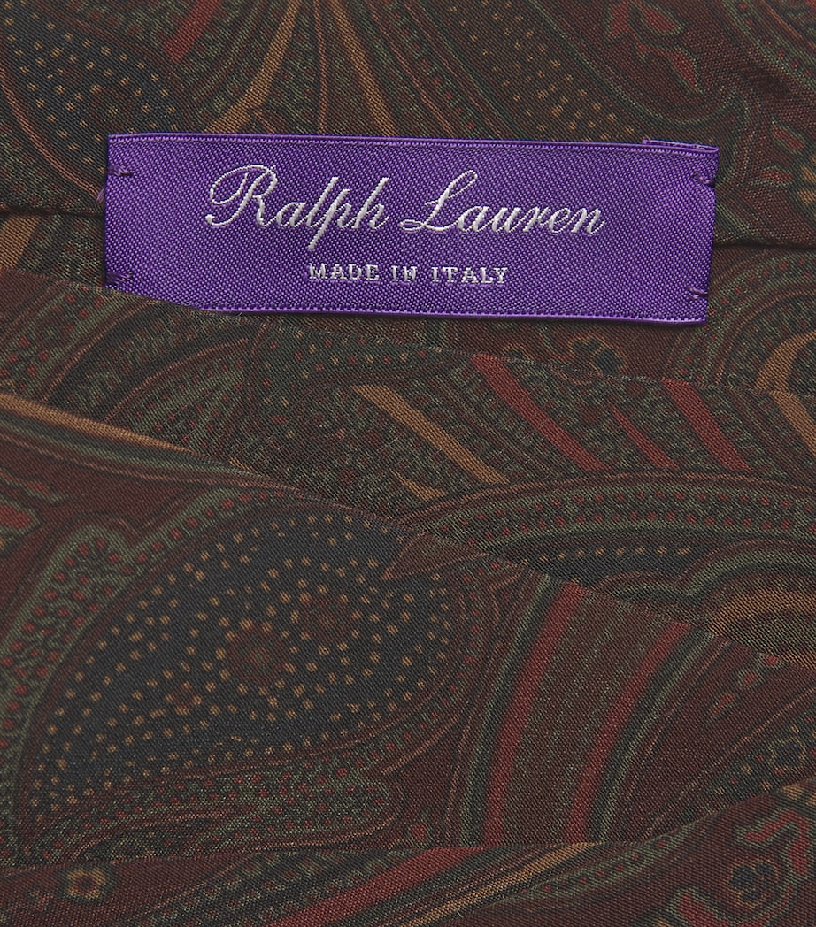 Silk Paisley Print Tie REDWOOD MU Image 3