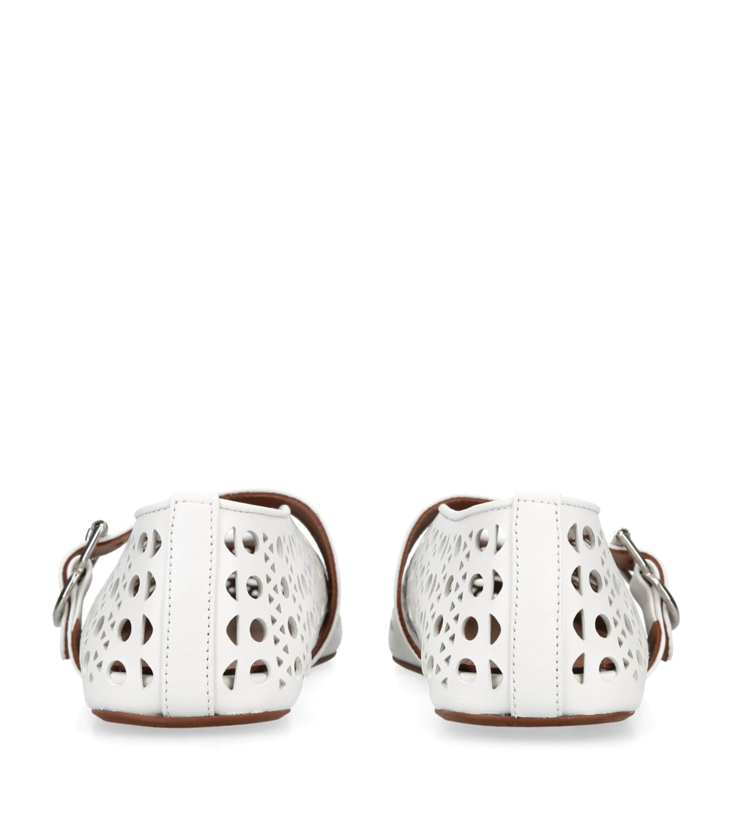 Alaïa Leather Vienne Ballet Flats White Image 2