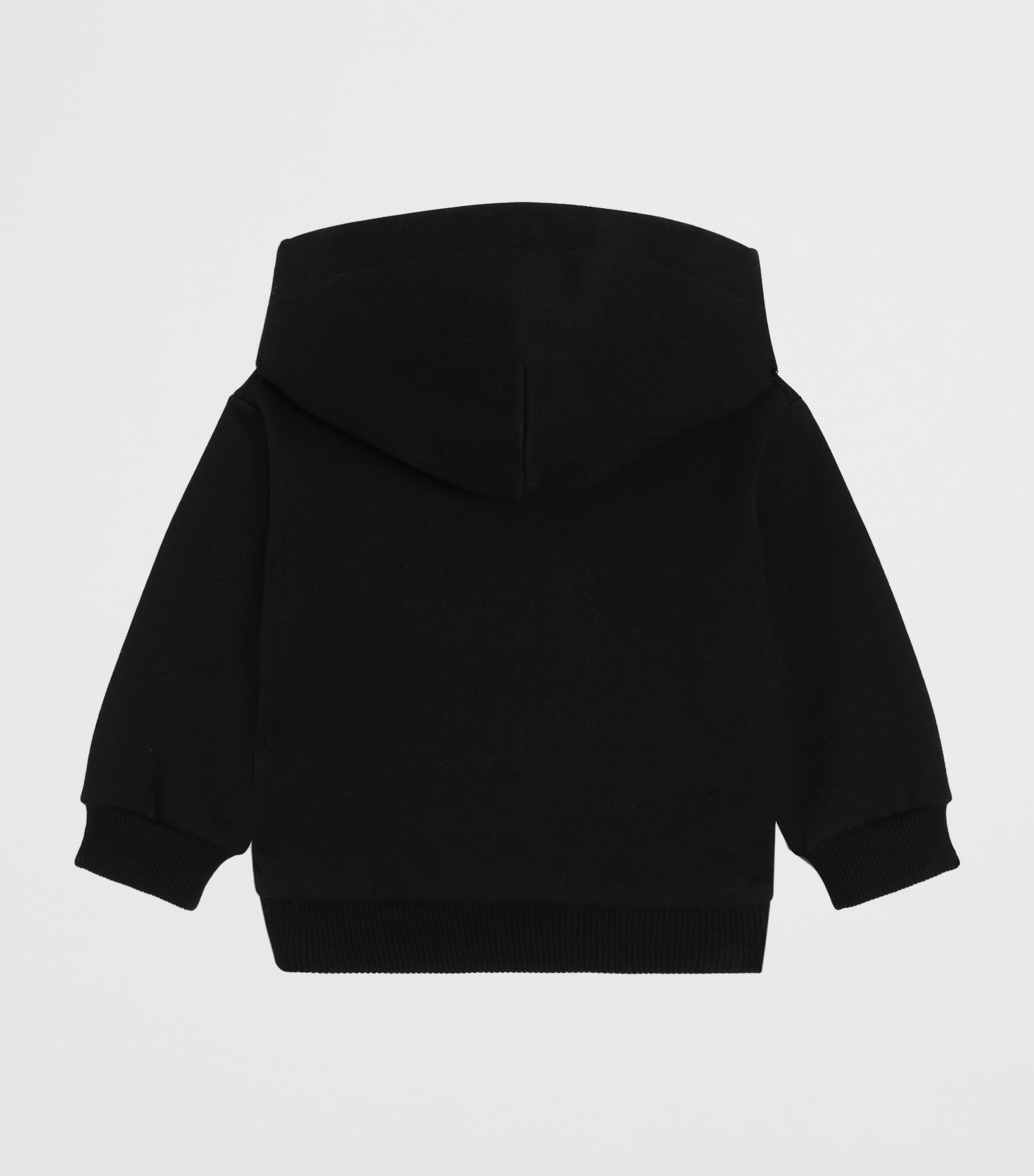 Dolce&Gabbana Kids Cotton Logo Zip-Up Hoodie (3-30 Months) Black Image 2