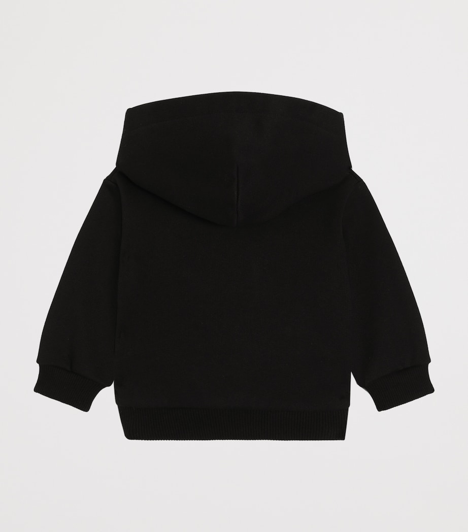 Dolce&Gabbana Kids Cotton Logo Zip-Up Hoodie (3-30 Months) Black Image 2