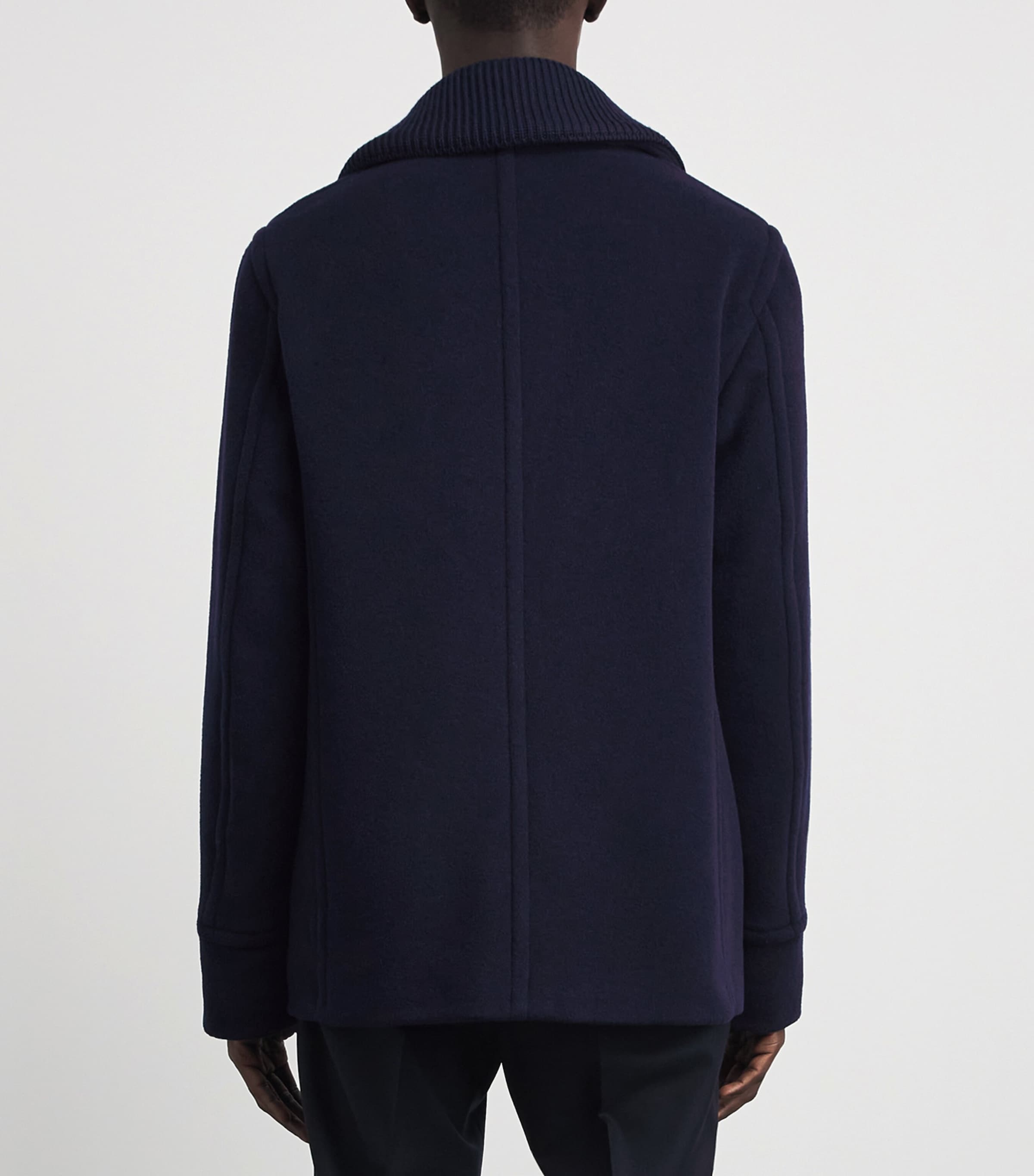 Paul & Shark Mens Wool-Blend Peacoat Blue Image 5