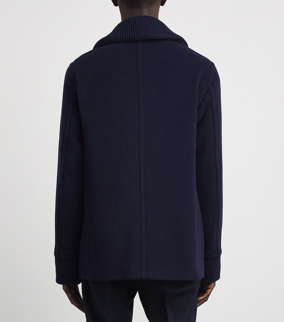 Paul & Shark Mens Wool-Blend Peacoat Blue Image 5
