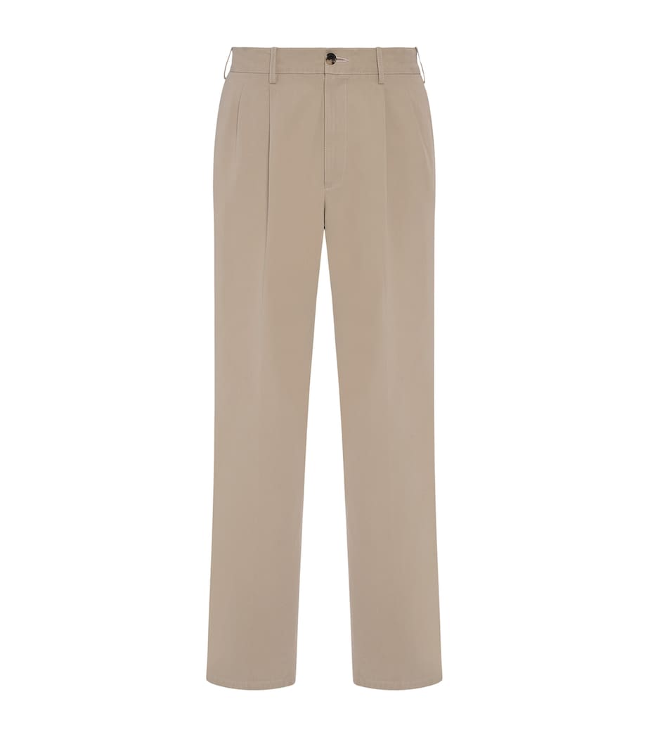 The Row Mens Tomasino Cotton Trousers Beige Image 1