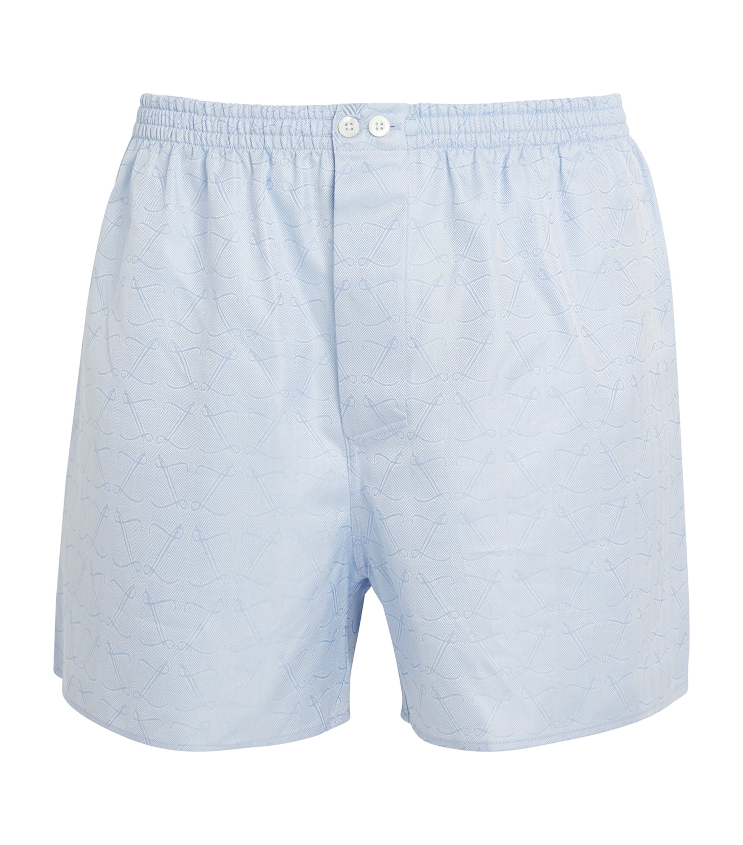 Shop Zimmerli Cotton Sea Island Boxer Shorts In Blue